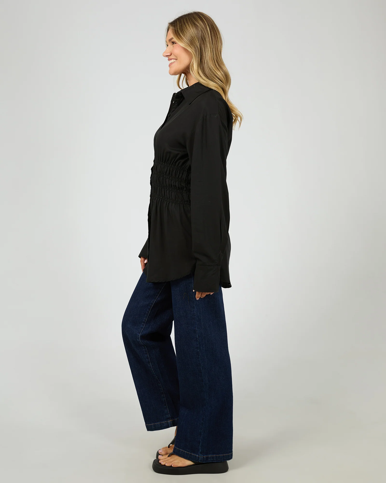 All About Eve AAE Ruched Shirt Black - Image 4
