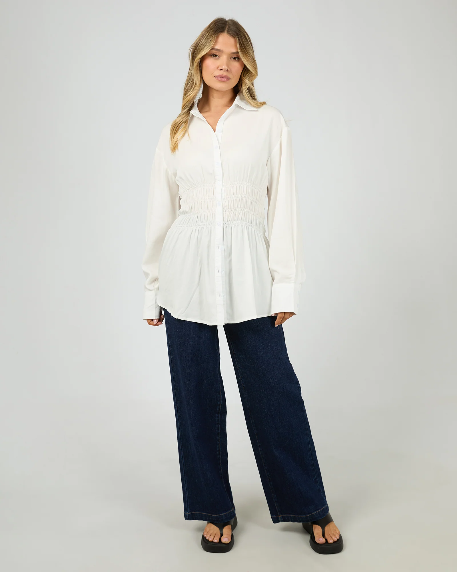All About Eve AAE Ruched Shirt White - Image 4