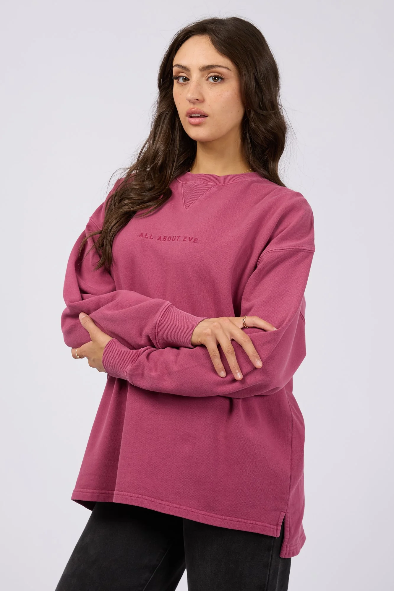 All About Eve AAE Washed Relaxed Crew Blush - Image 2