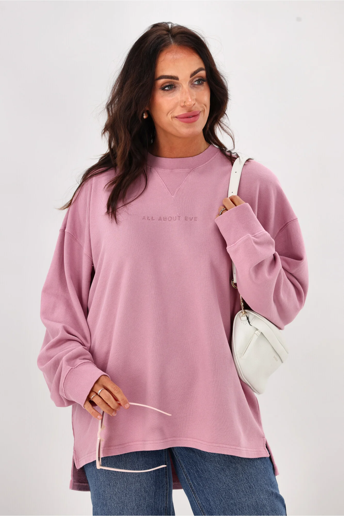 All About Eve AAE Washed Relaxed Crew Quartz Pink - Image 2