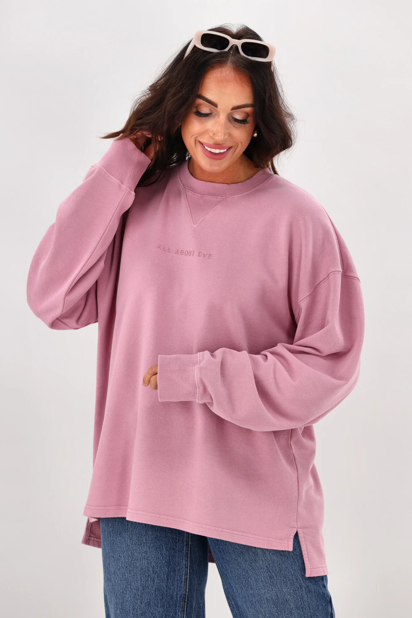 All About Eve AAE Washed Relaxed Crew Quartz Pink - Image 4