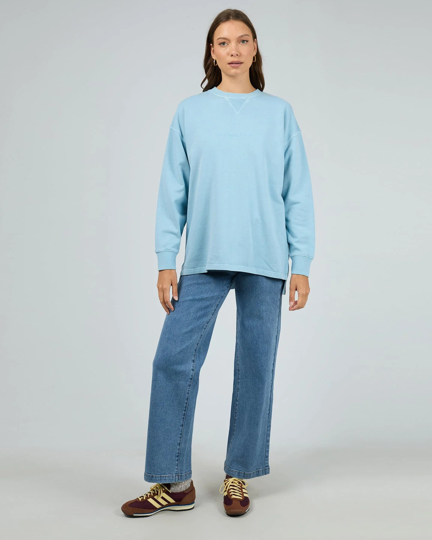 All About Eve AAE Washed Relaxed Crew Vintage Blue - Image 3
