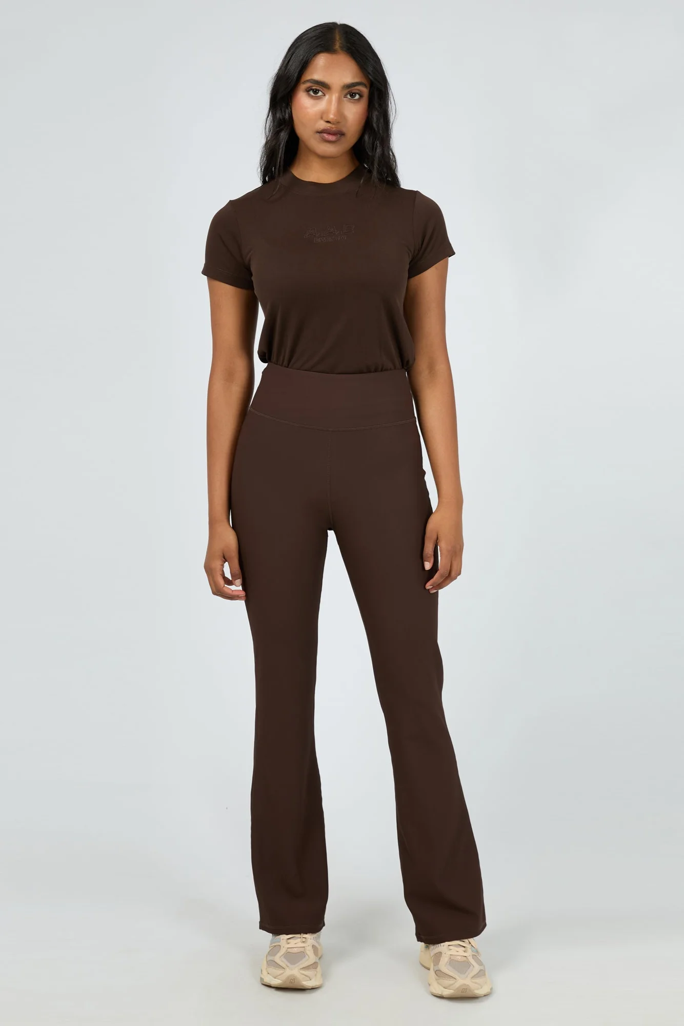 All About Eve Active Rib Flare Legging Brown - Image 2