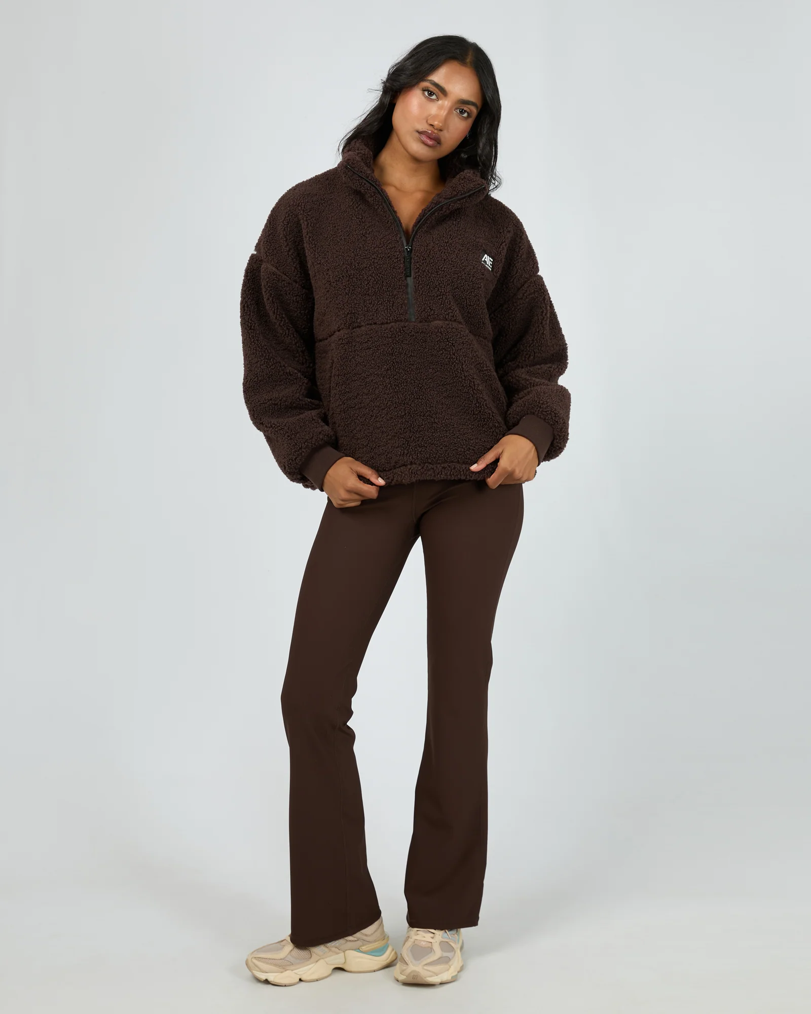 All About Eve Amara Quarter Zip Teddy Brown - Image 4