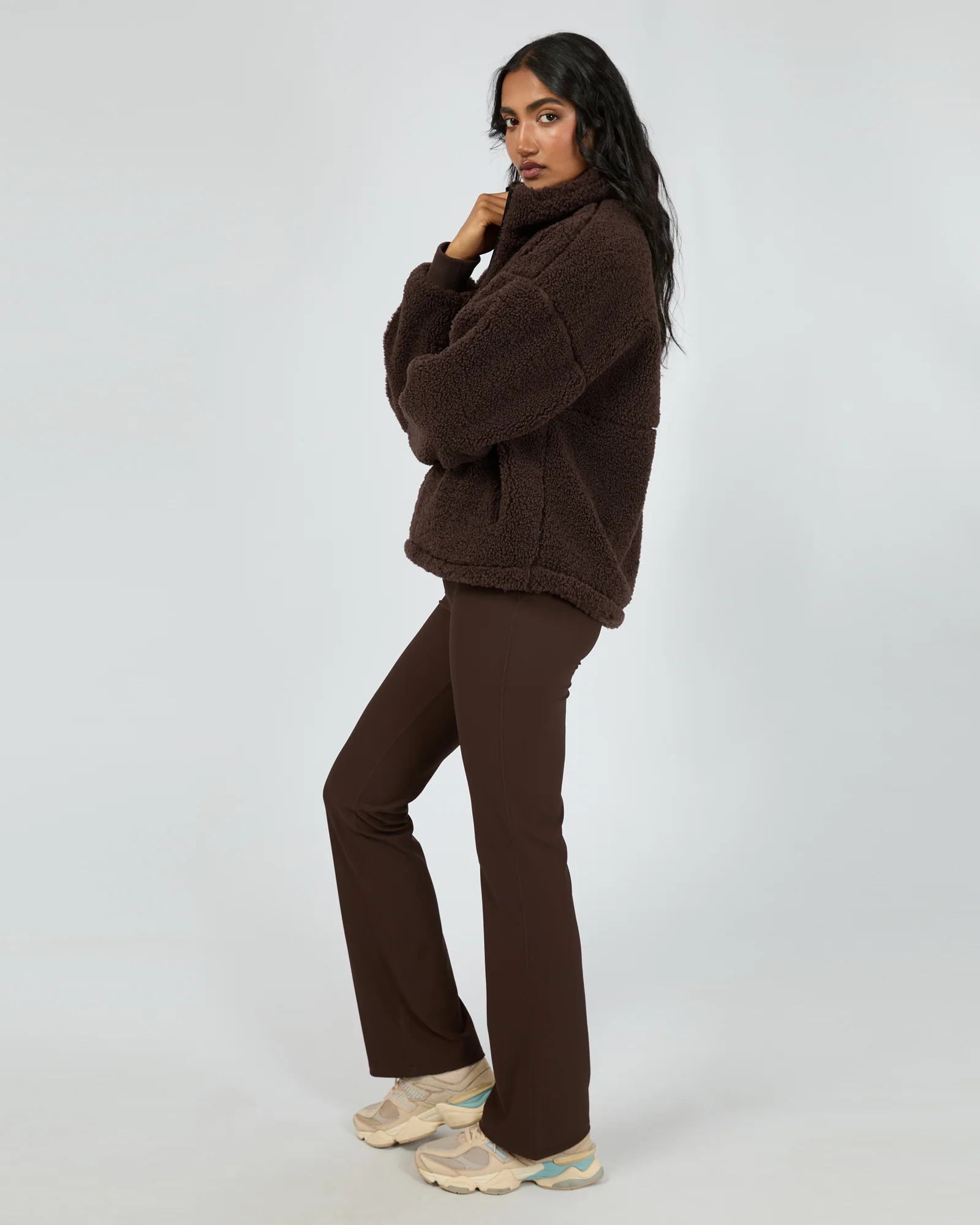 All About Eve Amara Quarter Zip Teddy Brown - Image 5