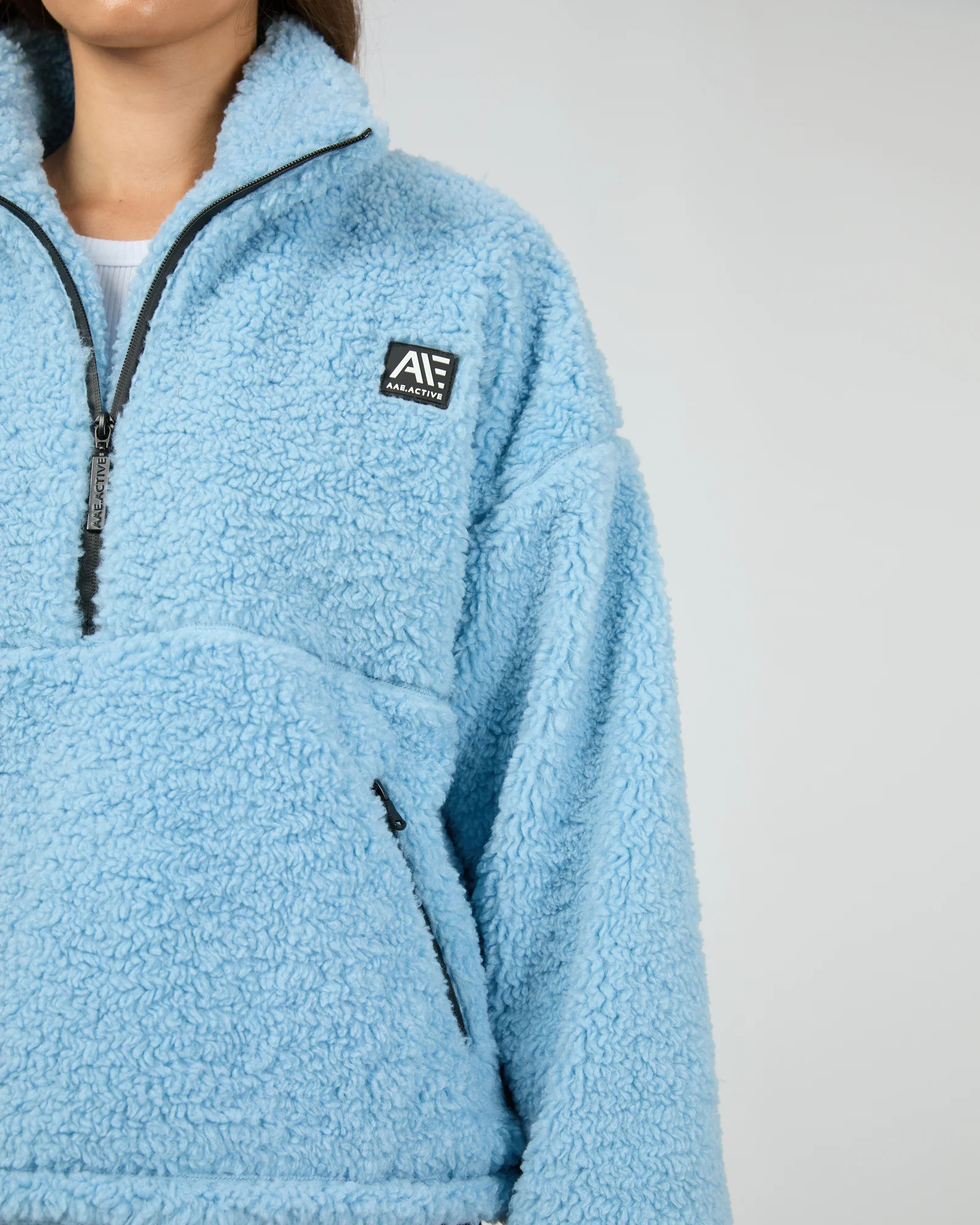 All About Eve Amara Quarter Zip Teddy Vintage Blue - Image 3