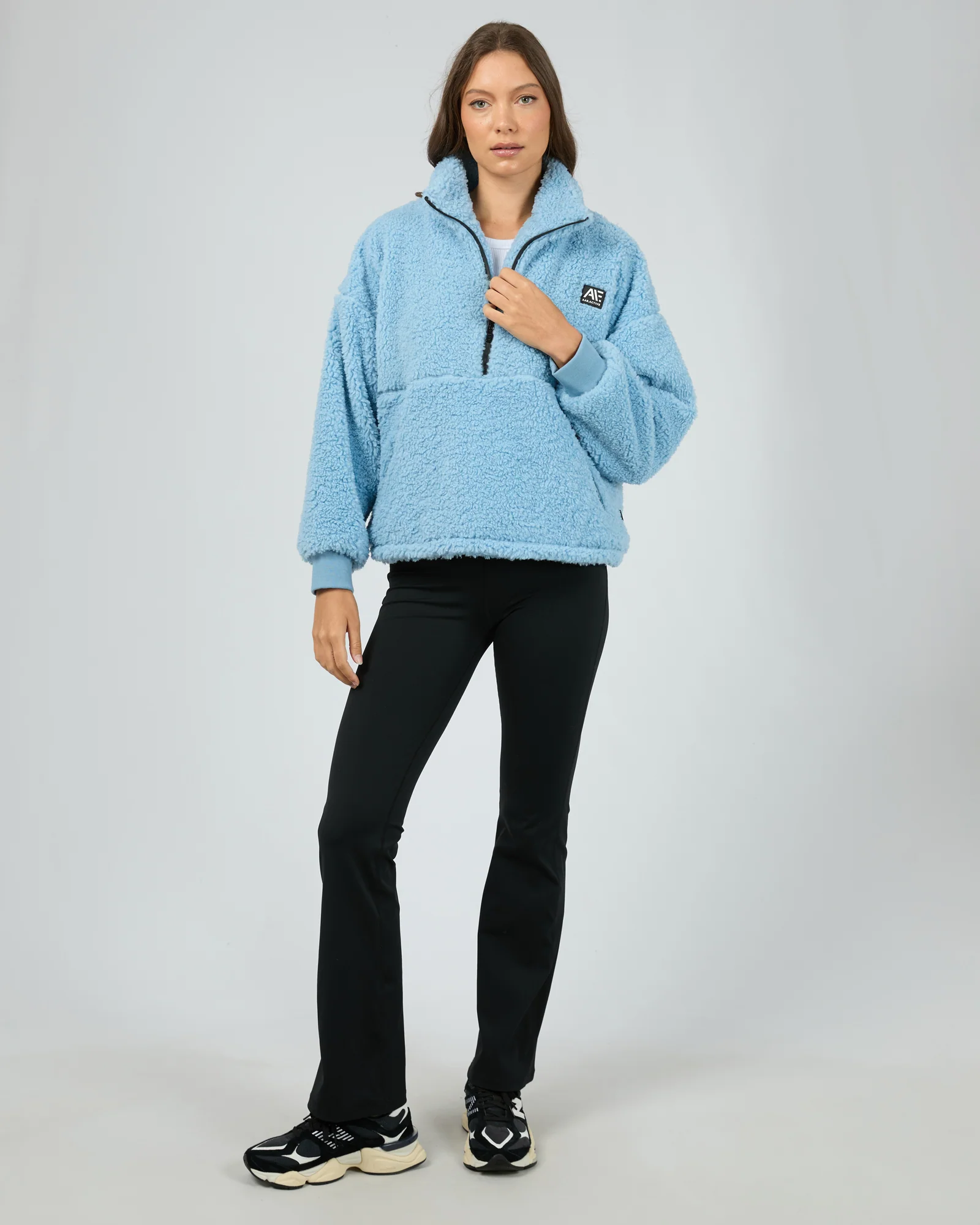 All About Eve Amara Quarter Zip Teddy Vintage Blue - Image 5