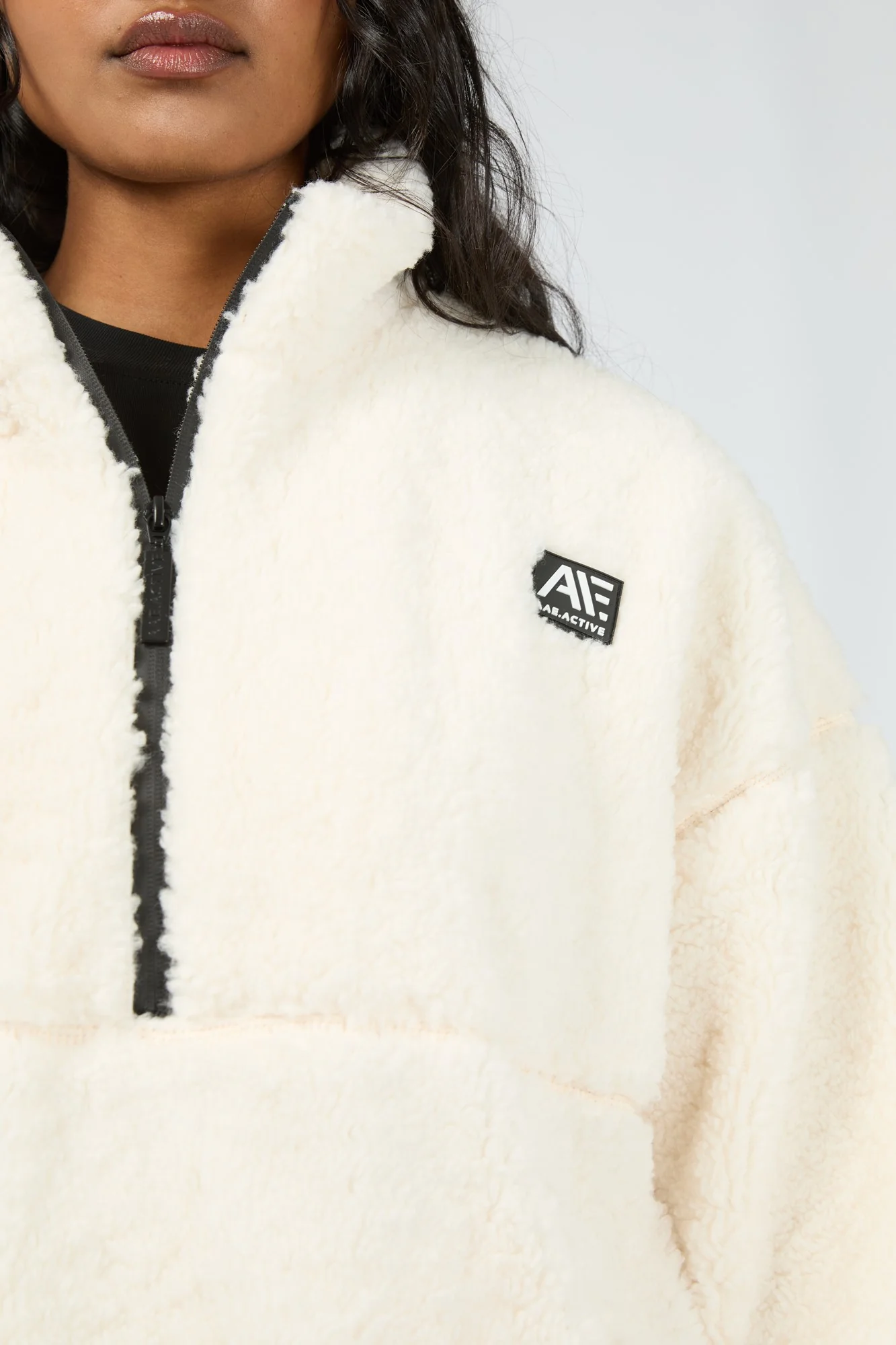 All About Eve Amara Quarter Zip Teddy Vintage White - Image 2