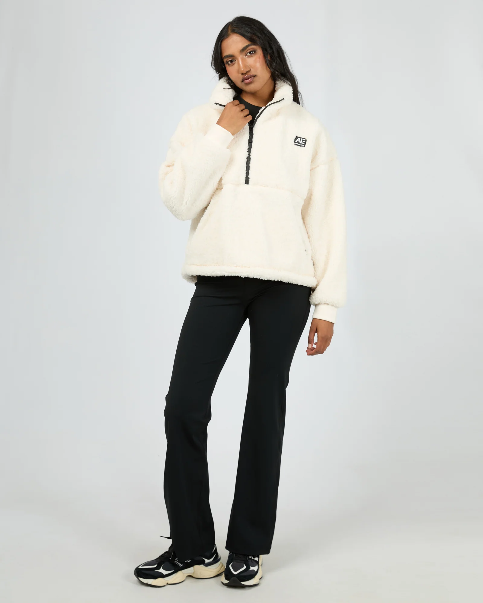 All About Eve Amara Quarter Zip Teddy Vintage White - Image 4