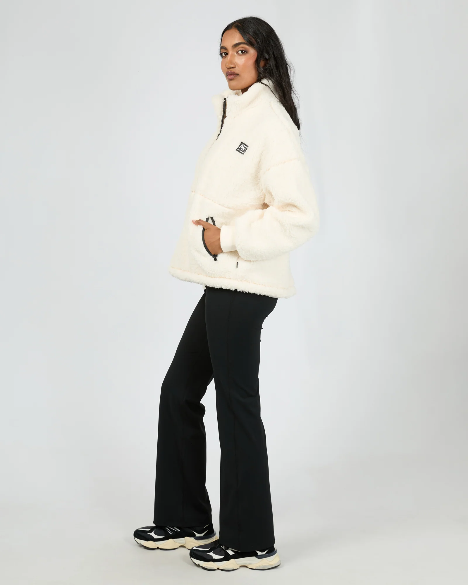 All About Eve Amara Quarter Zip Teddy Vintage White - Image 5