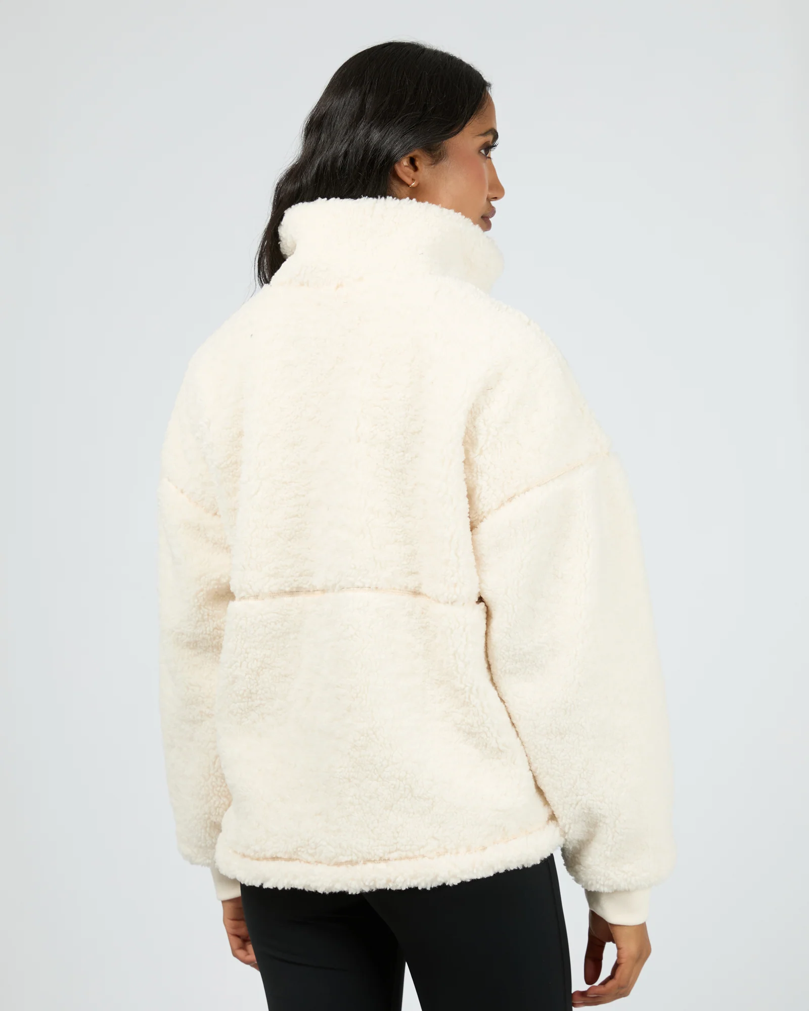 All About Eve Amara Quarter Zip Teddy Vintage White - Image 6