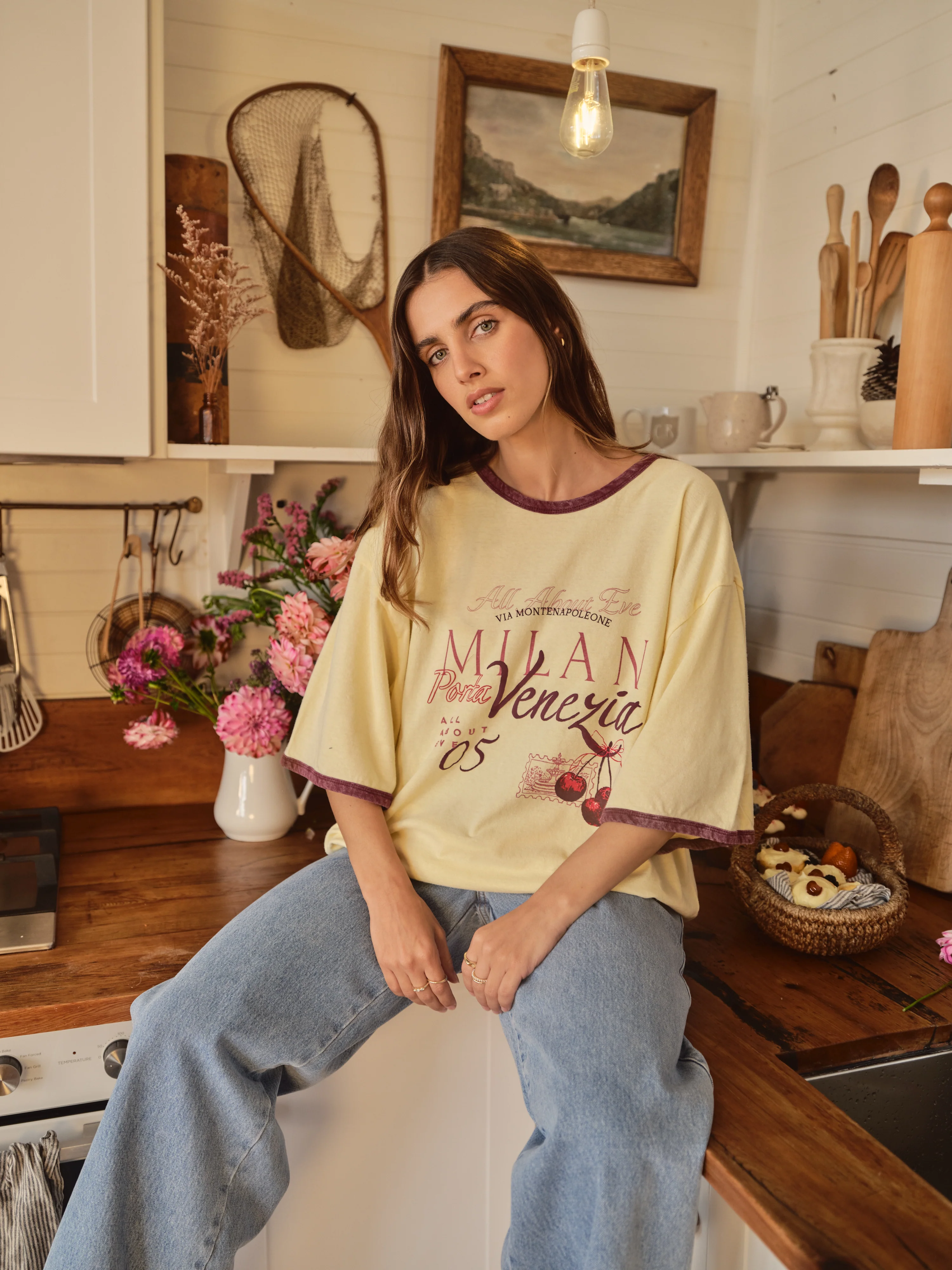 All About Eve Aria Oversized Tee Yellow