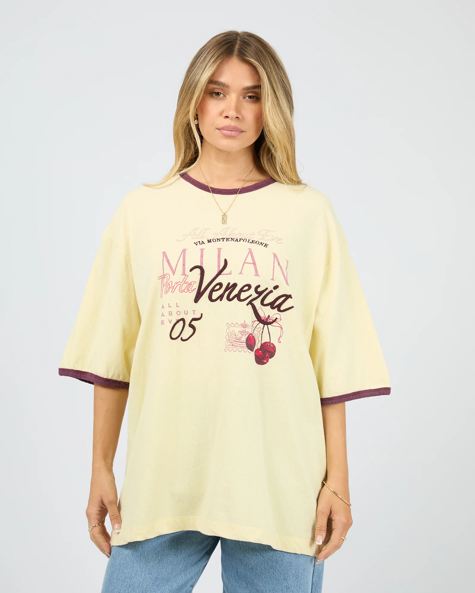 All About Eve Aria Oversized Tee Yellow - Image 3