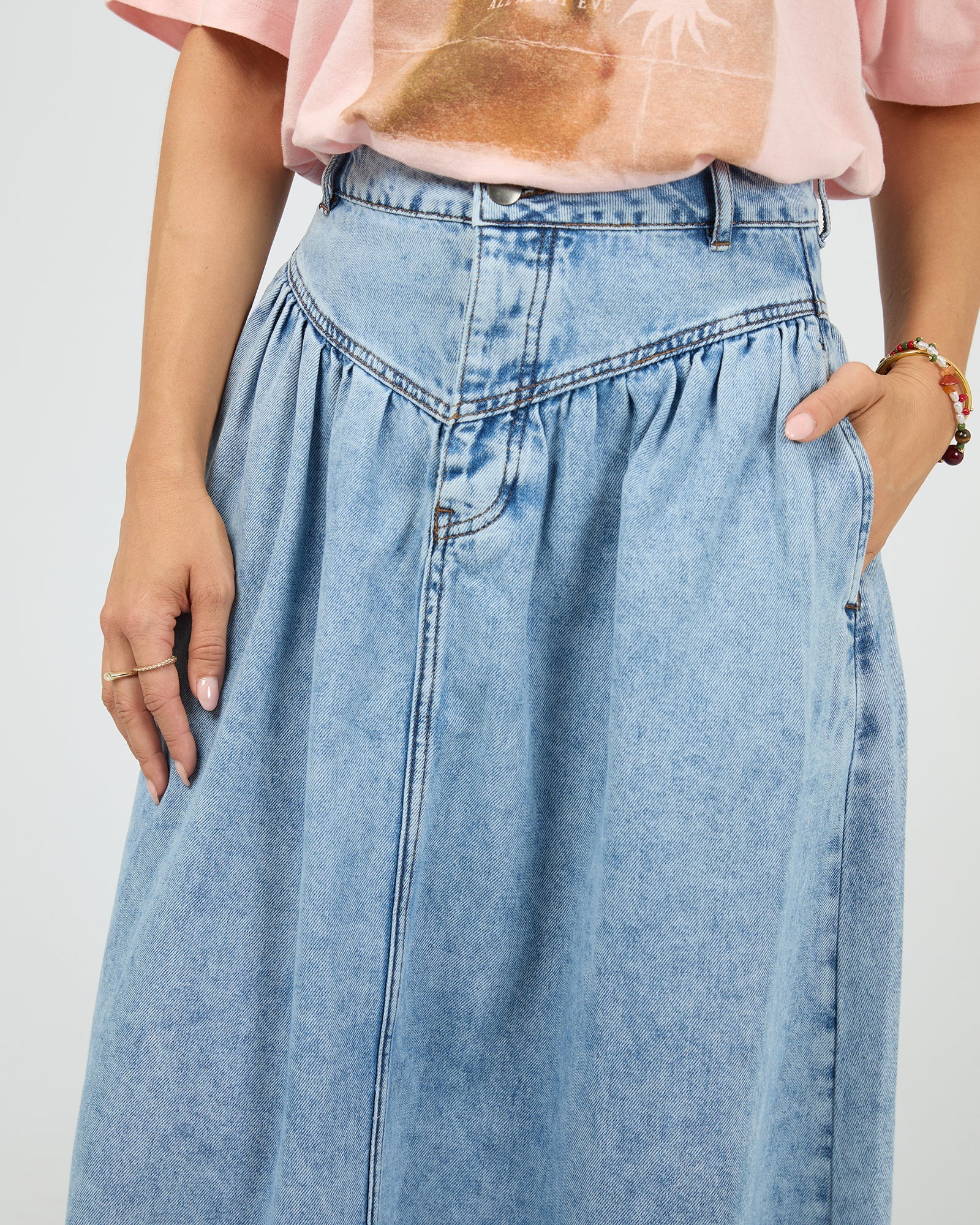 All About Eve Arlo Maxi Skirt Light Blue - Image 3