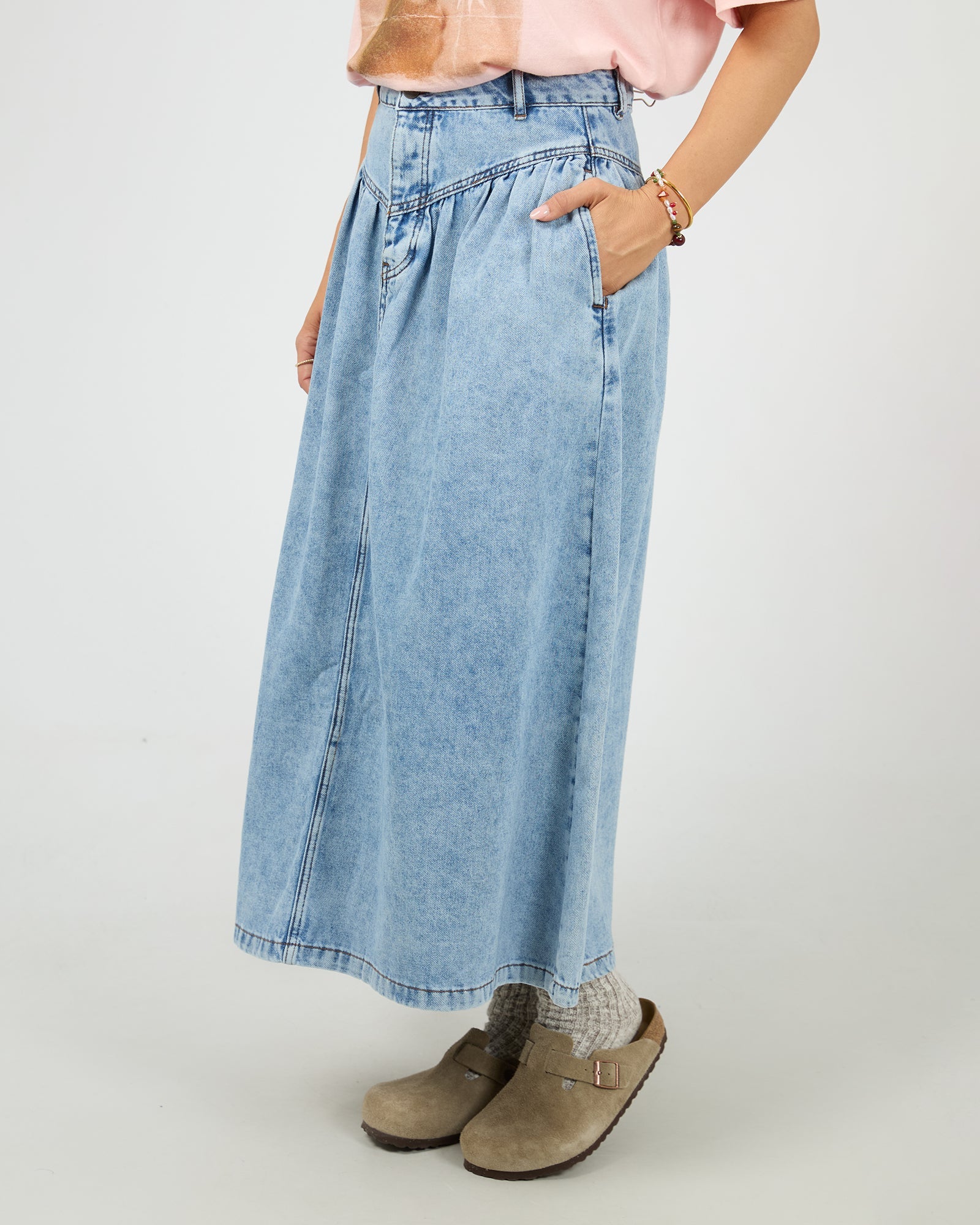 All About Eve Arlo Maxi Skirt Light Blue - Image 5