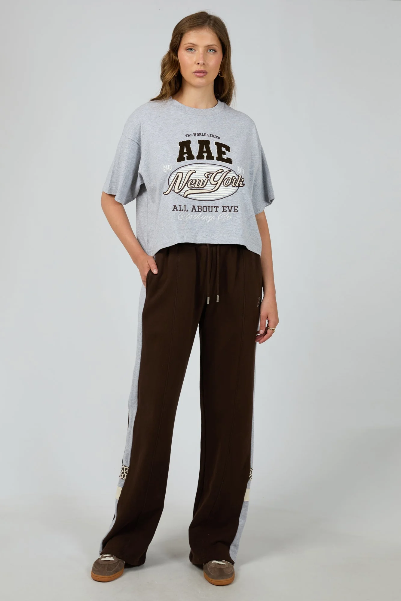 All About Eve Athletica Panel Track Pant Brown - Image 2