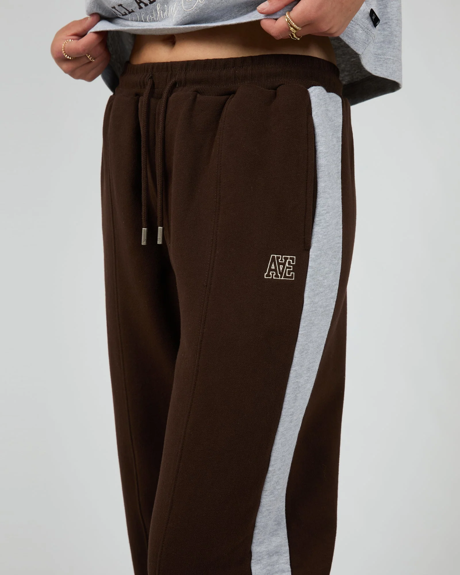 All About Eve Athletica Panel Track Pant Brown - Image 5