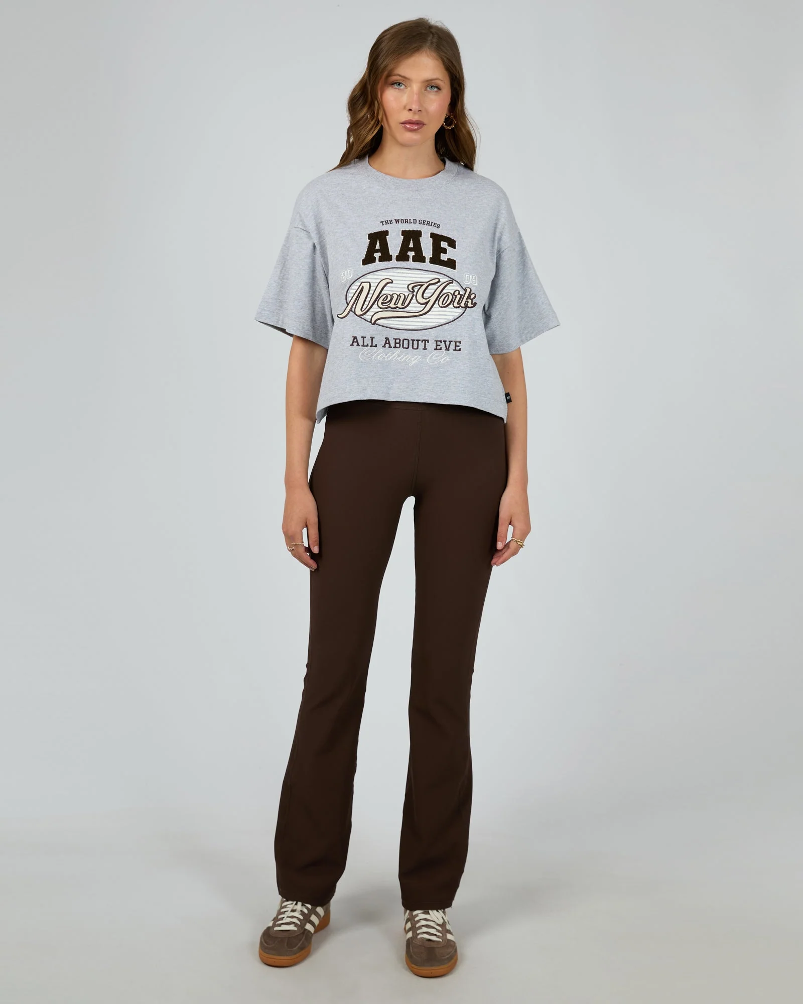 All About Eve Athletica Relaxed Crop Tee Grey Marle - Image 4