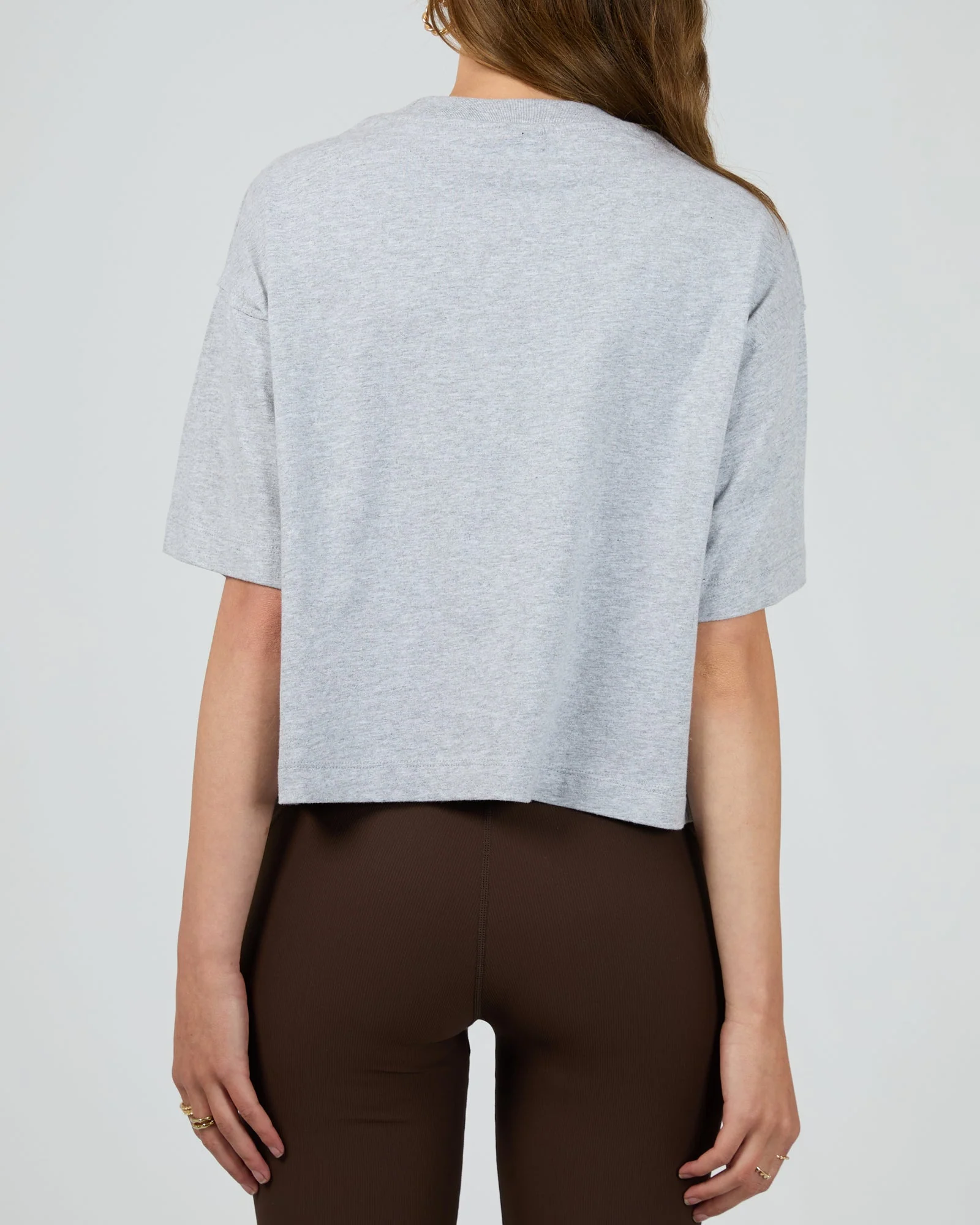 All About Eve Athletica Relaxed Crop Tee Grey Marle - Image 6