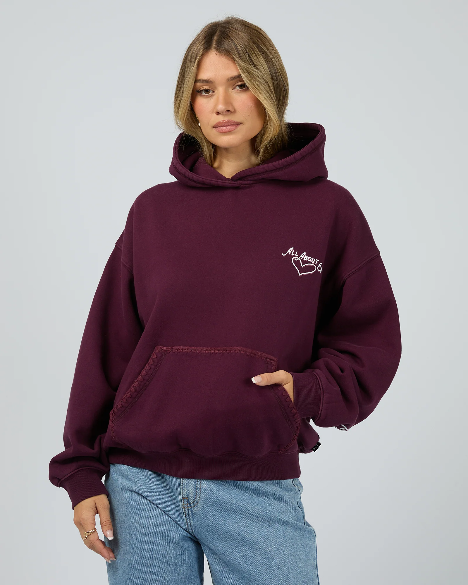 All About Eve Bake Shop Box Hoodie Wine - Image 3