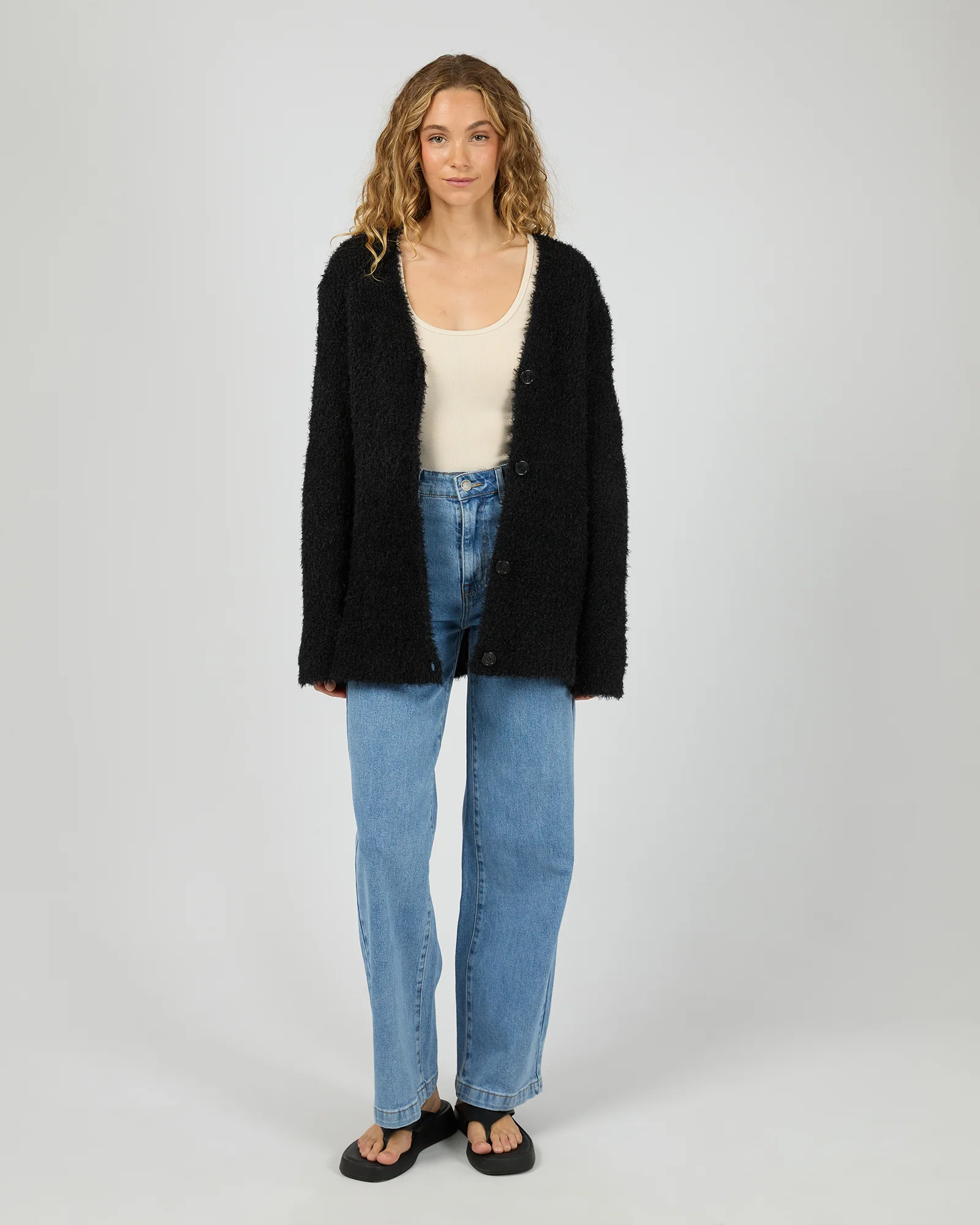 All About Eve Blume Oversized Cardigan Black - Image 3