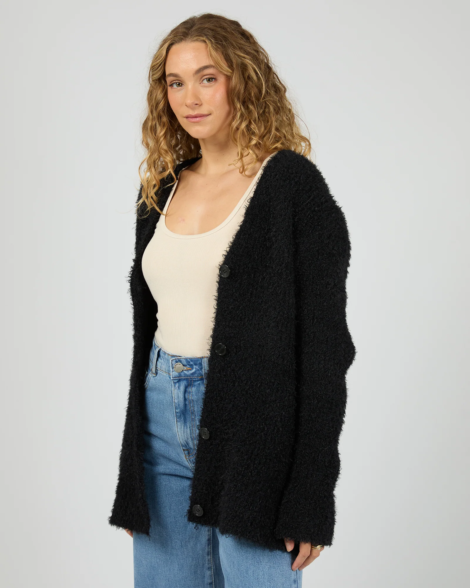 All About Eve Blume Oversized Cardigan Black - Image 5