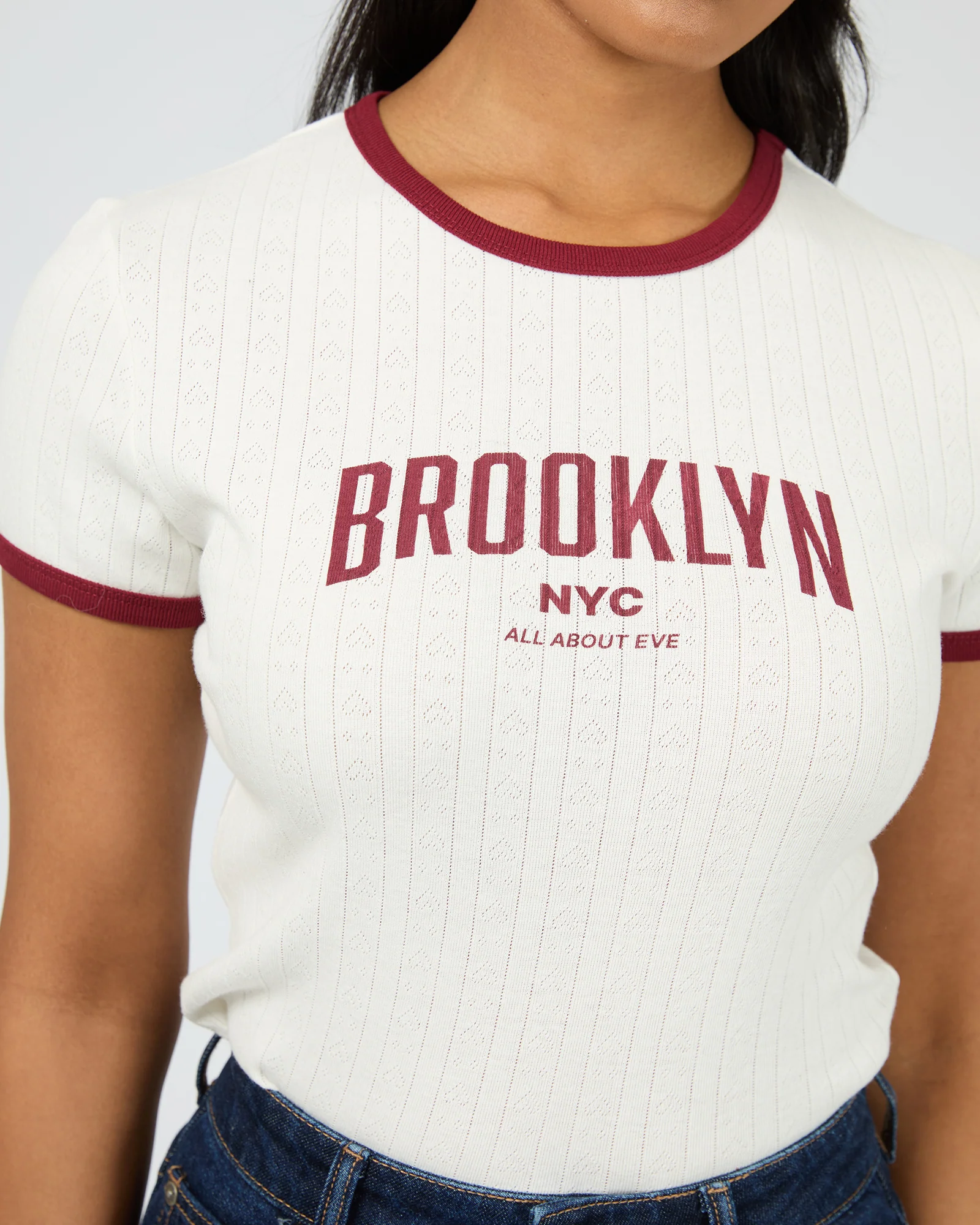 All About Eve Brooklyn Baby Tee Vintage White - Image 3