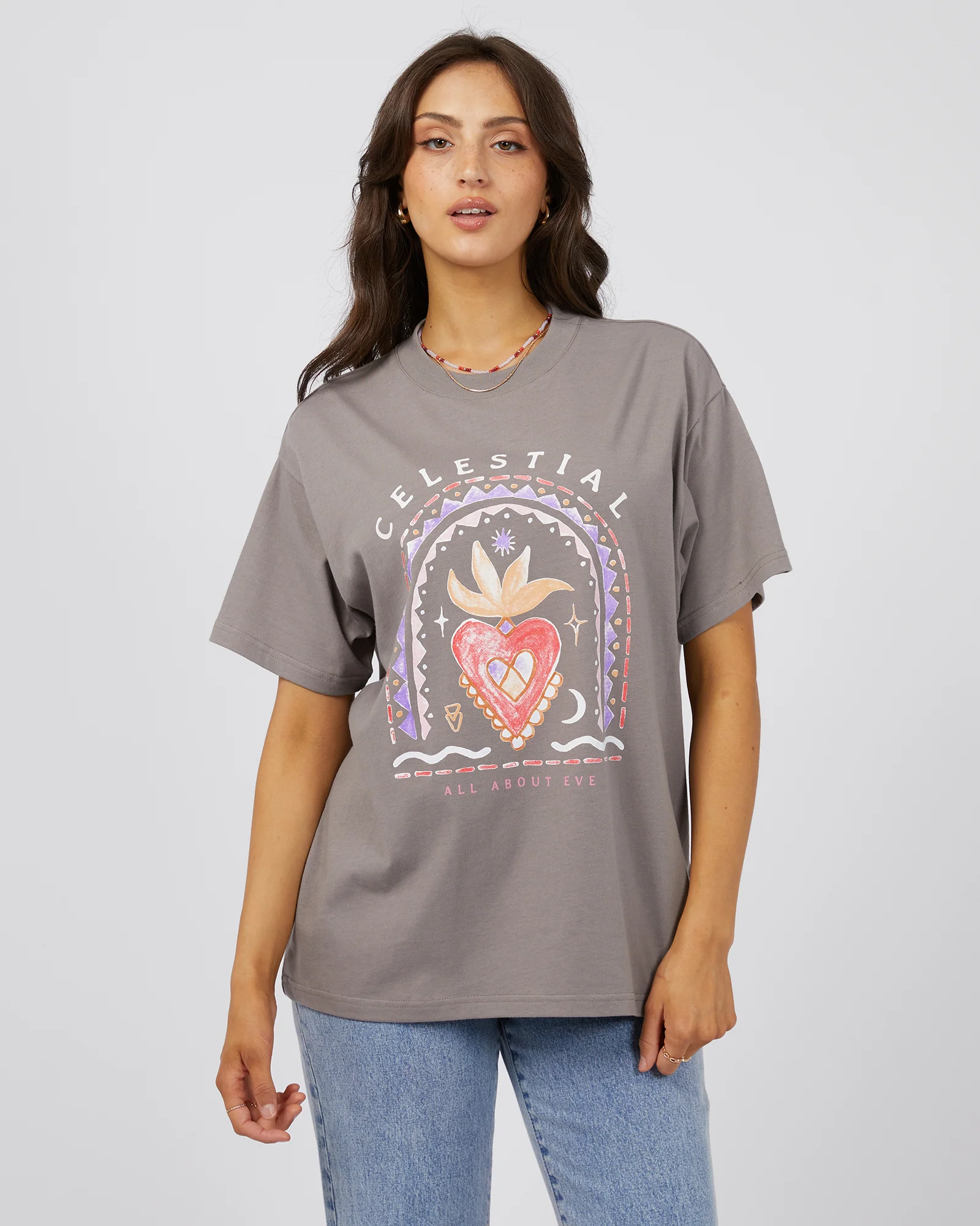 All About Eve Celestial Oversized Tee Charcoal - Image 2