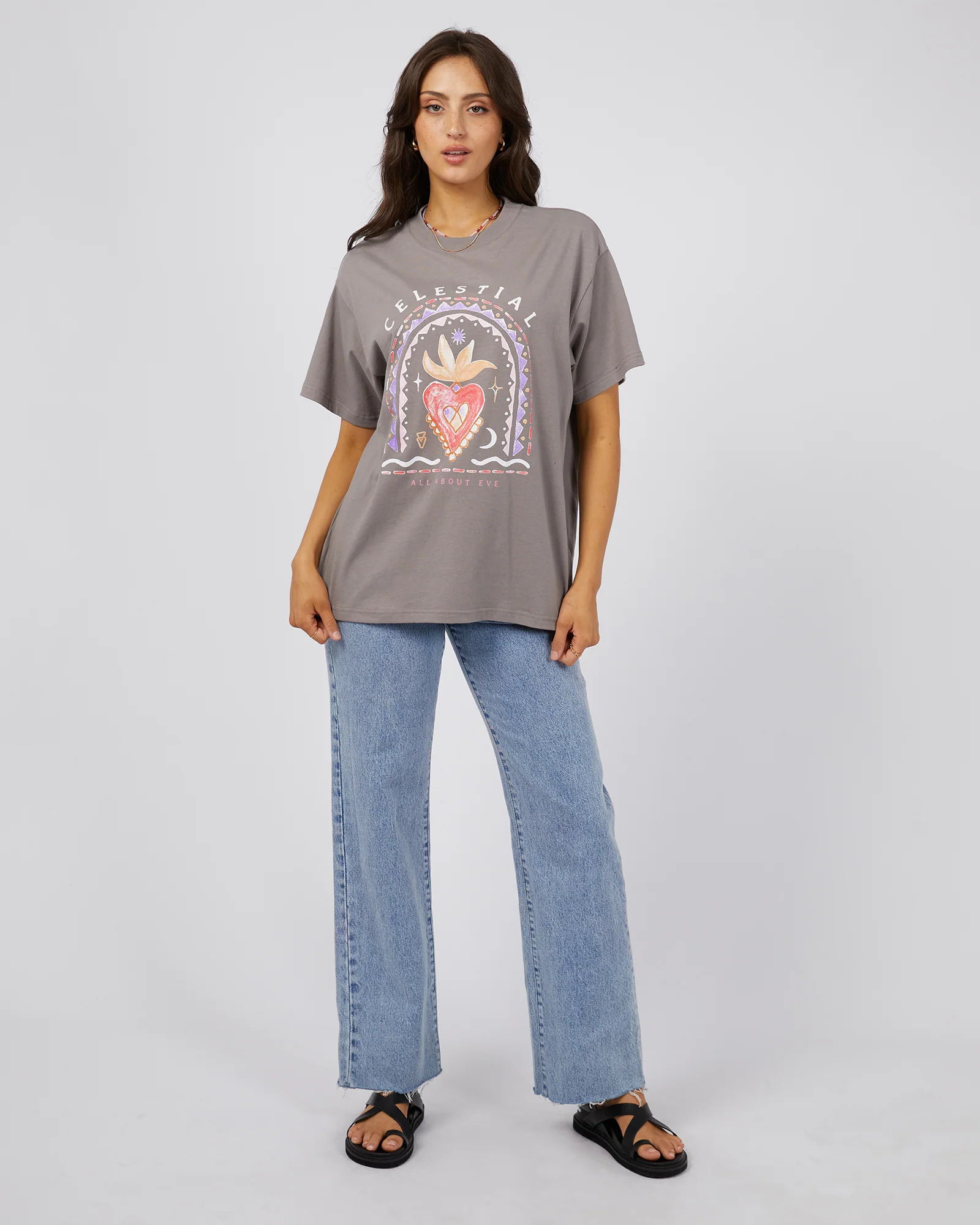 All About Eve Celestial Oversized Tee Charcoal - Image 4