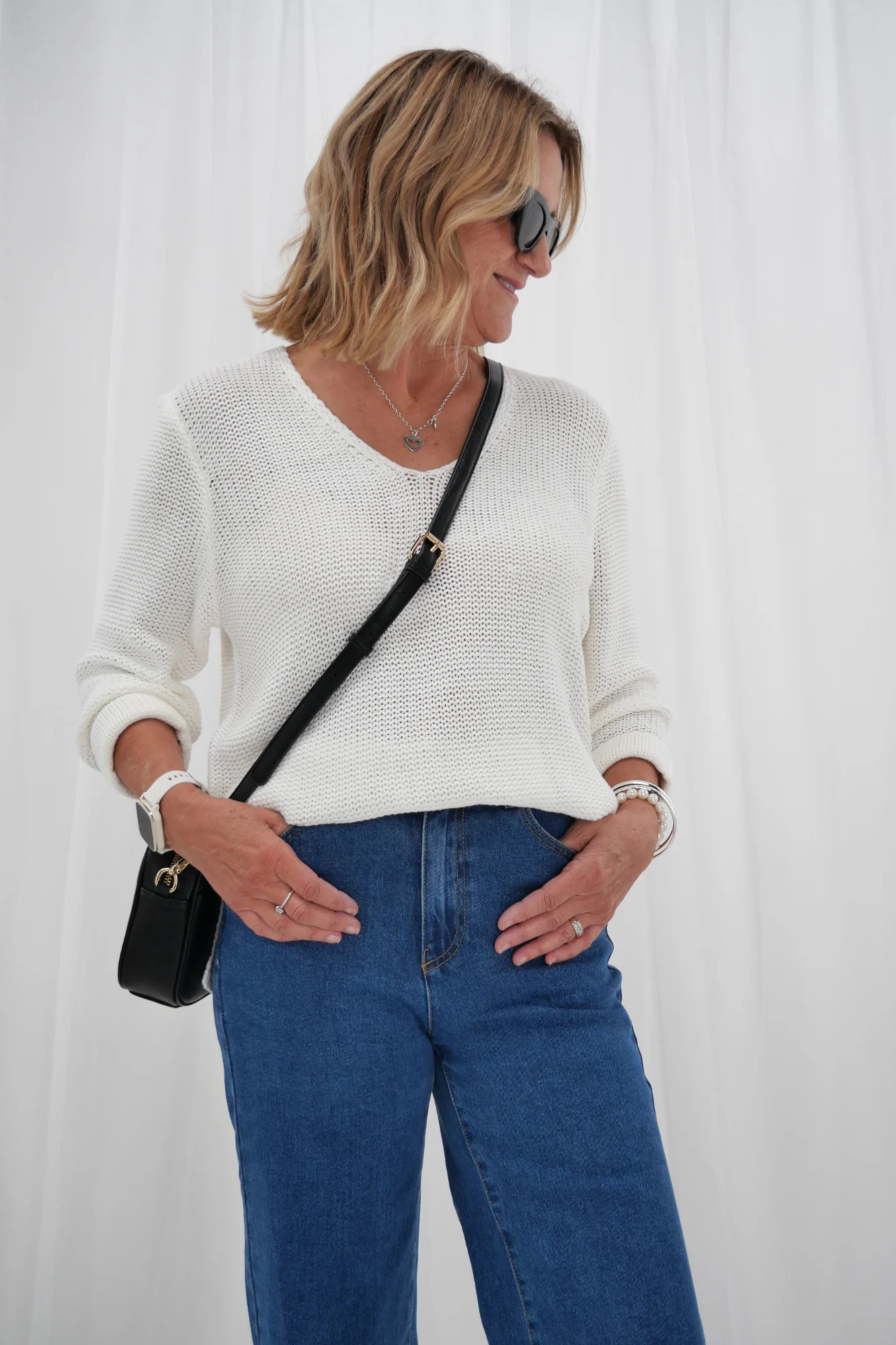 All About Eve Charlie High Rise Wide Leg Jean Mid Blue - Image 4