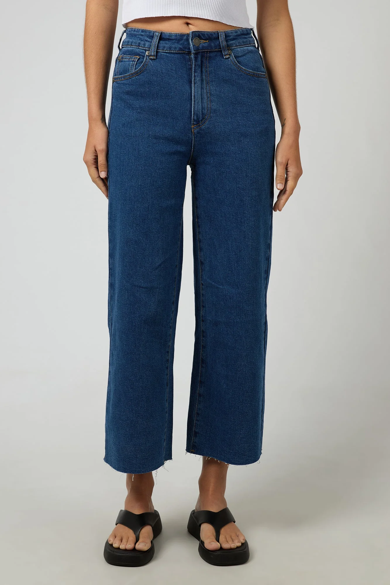 All About Eve Charlie High Rise Wide Leg Jean Mid Blue - Image 5