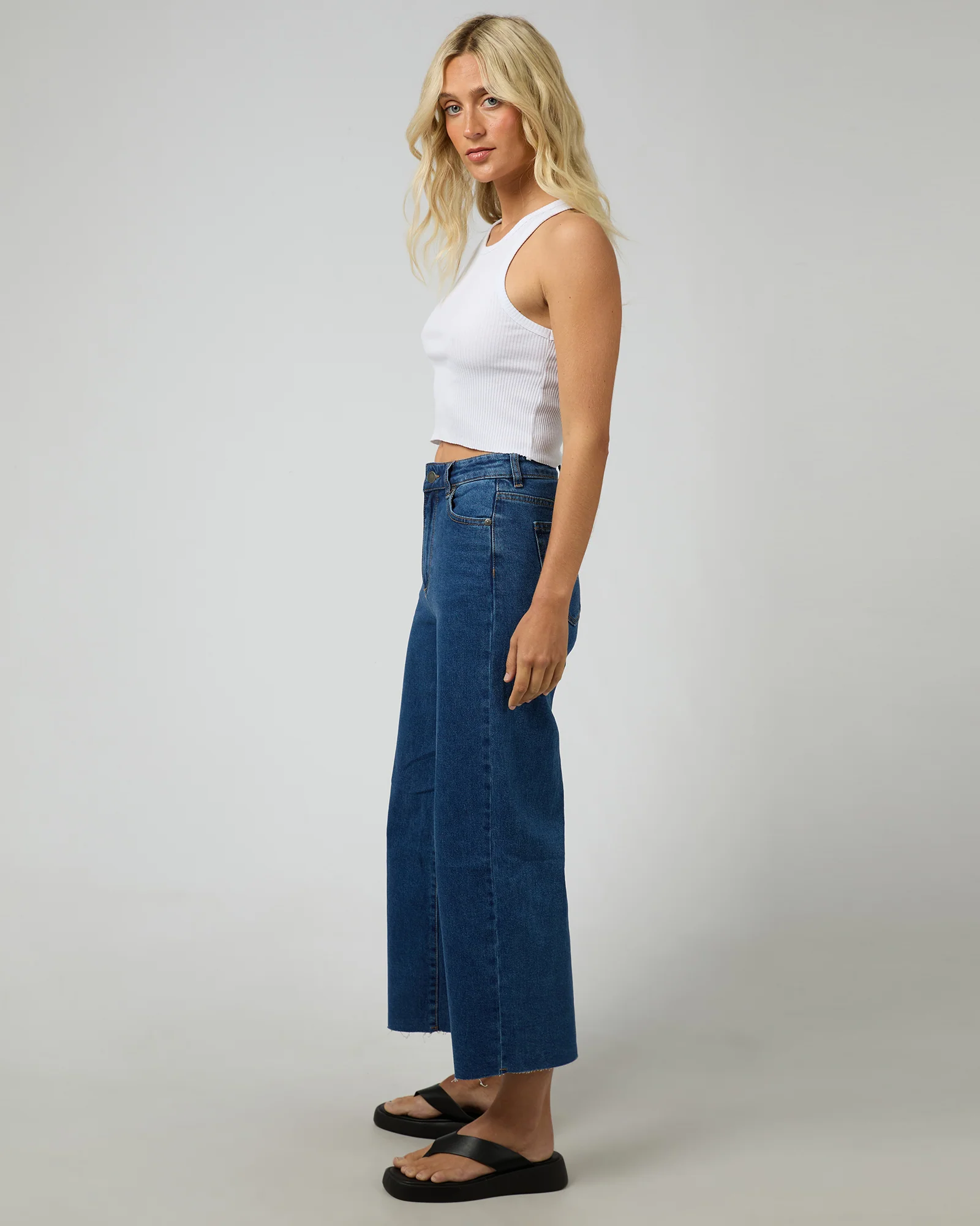 All About Eve Charlie High Rise Wide Leg Jean Mid Blue - Image 6