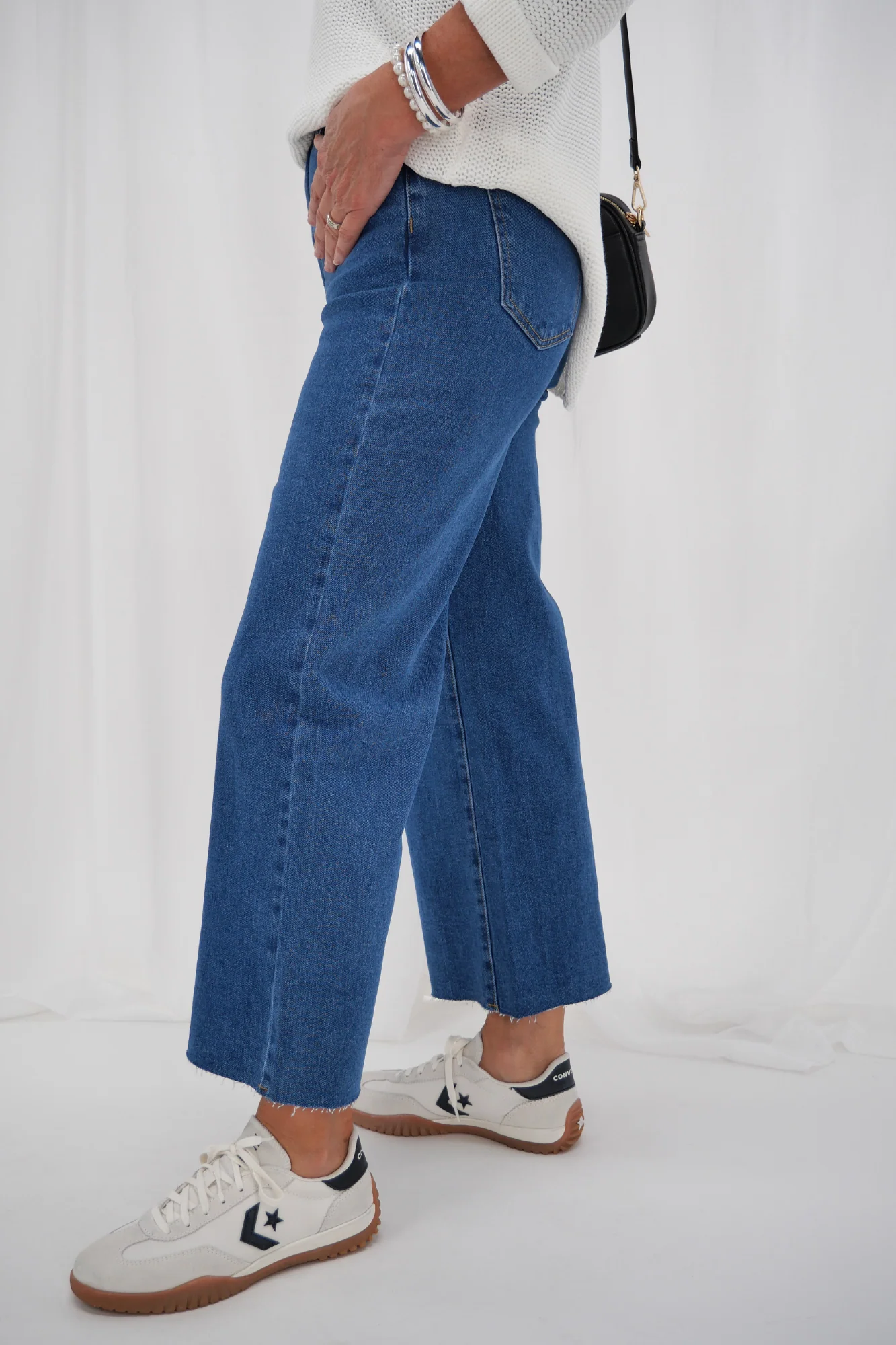 All About Eve Charlie High Rise Wide Leg Jean Mid Blue - Image 7