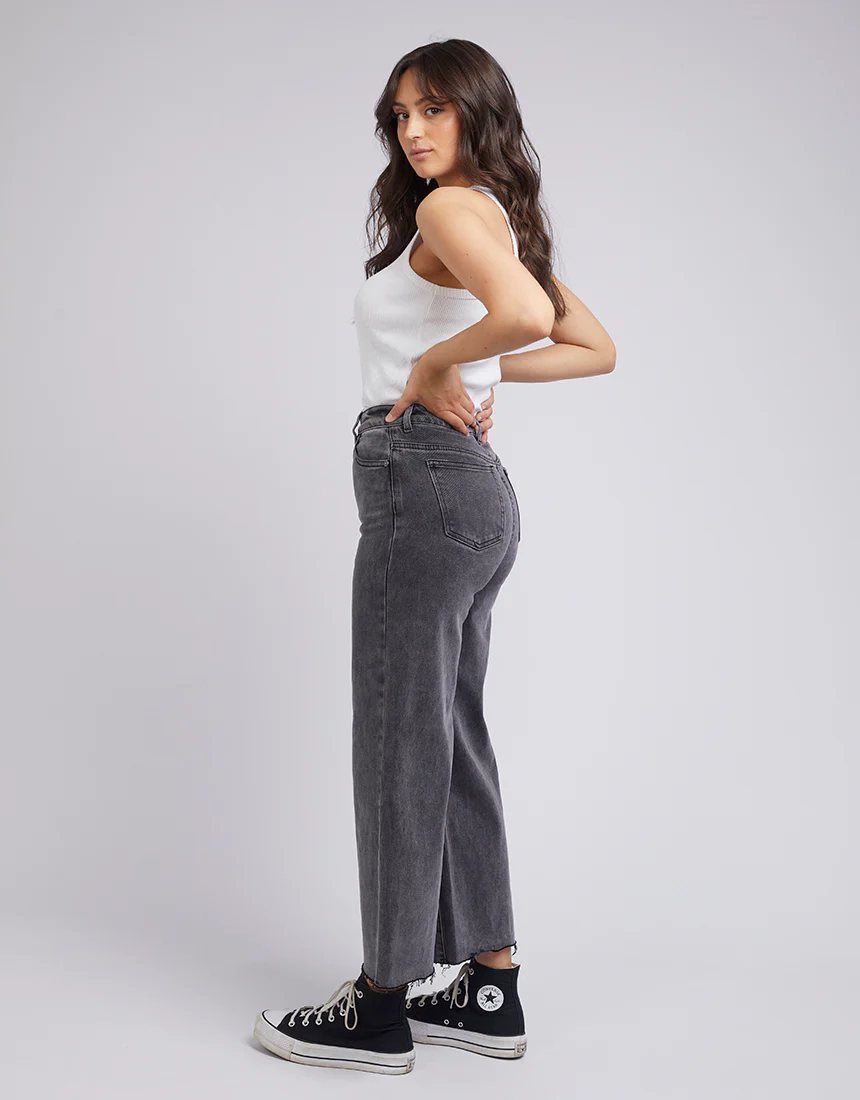 All About Eve Charlie High Rise Wide Leg Jean Washed Black - Image 5