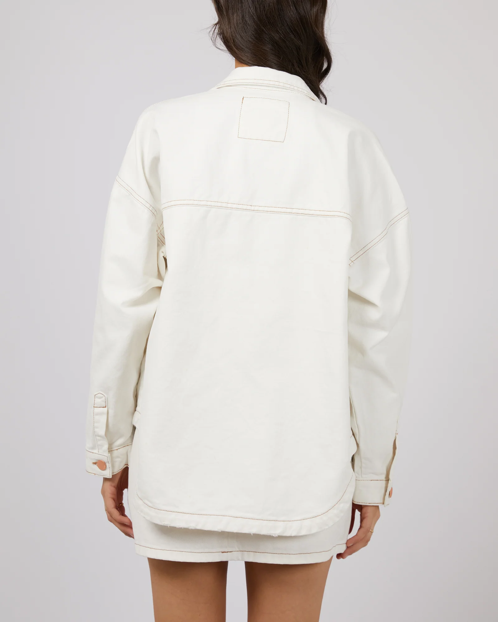 All About Eve Coco Denim Shacket Vintage White - Image 4