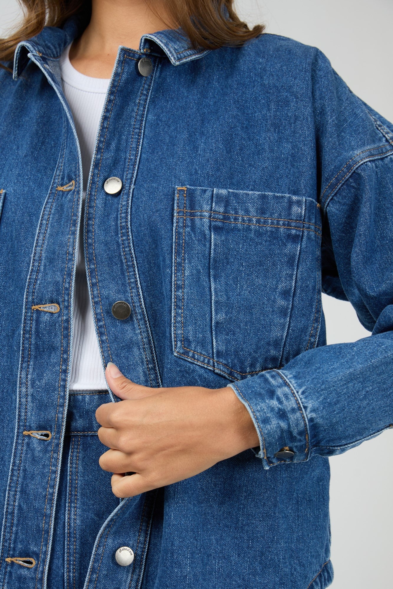 All About Eve Dale Shacket Heritage Blue - Image 6
