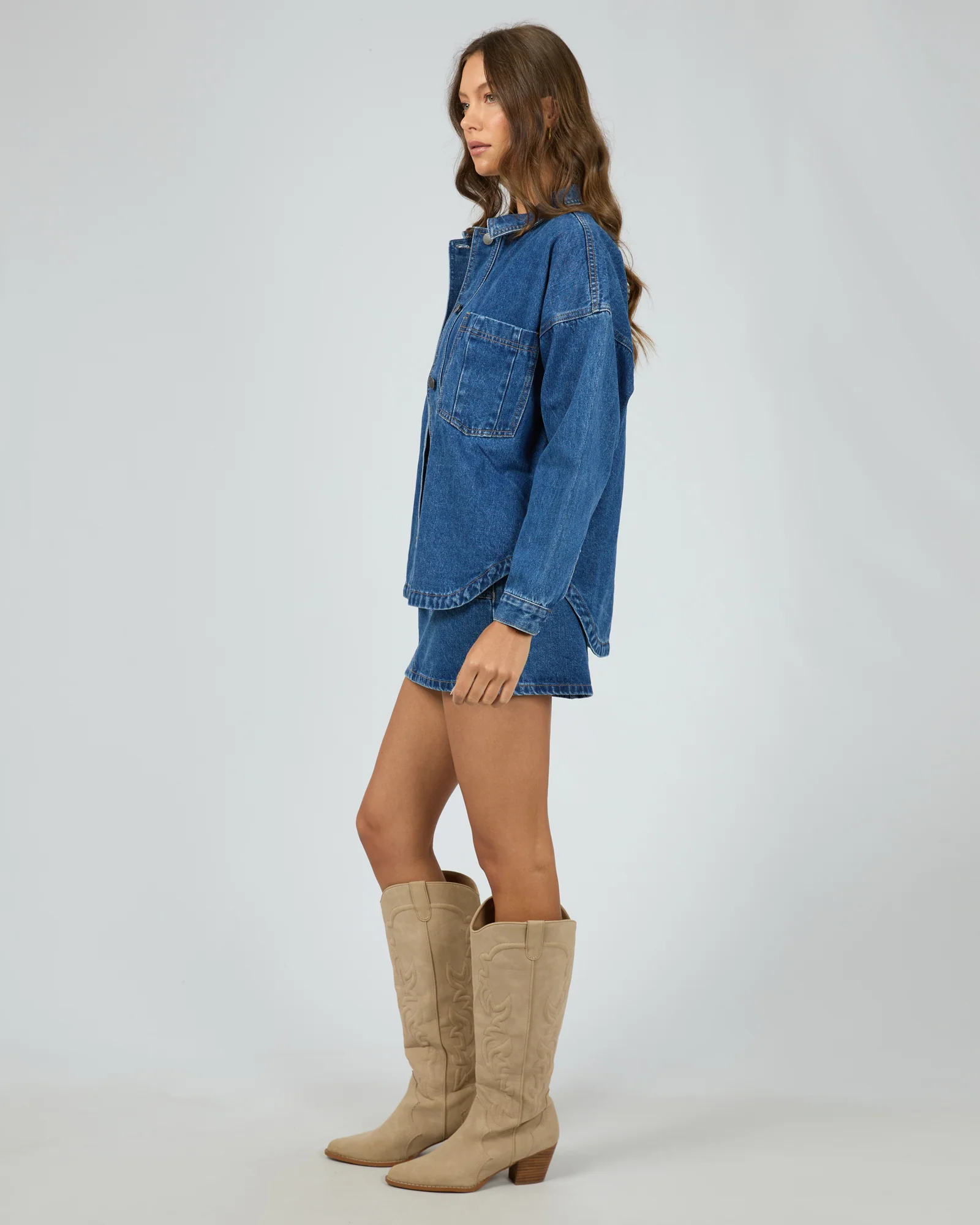 All About Eve Dale Shacket Heritage Blue - Image 7