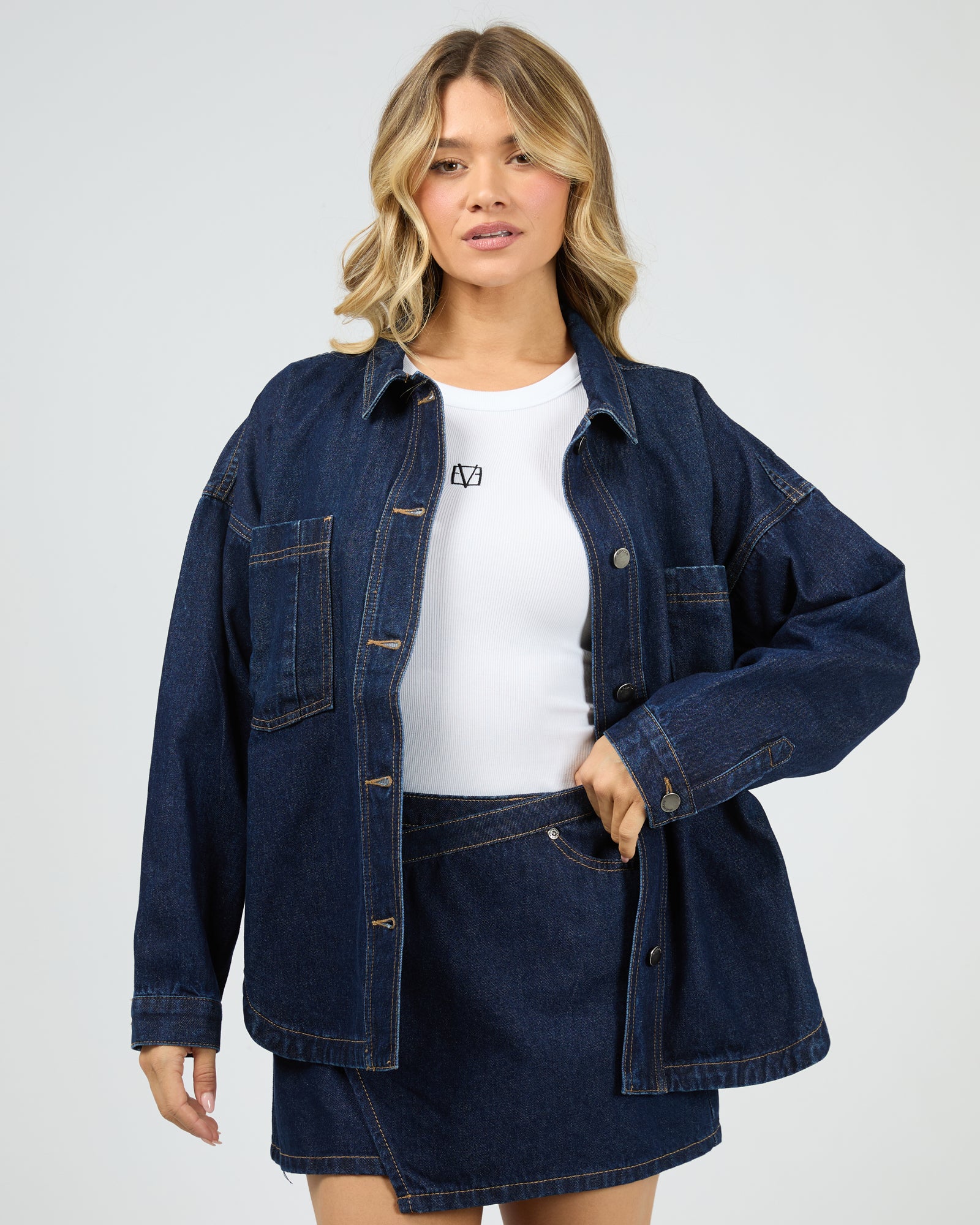 All About Eve Dale Shacket Indigo