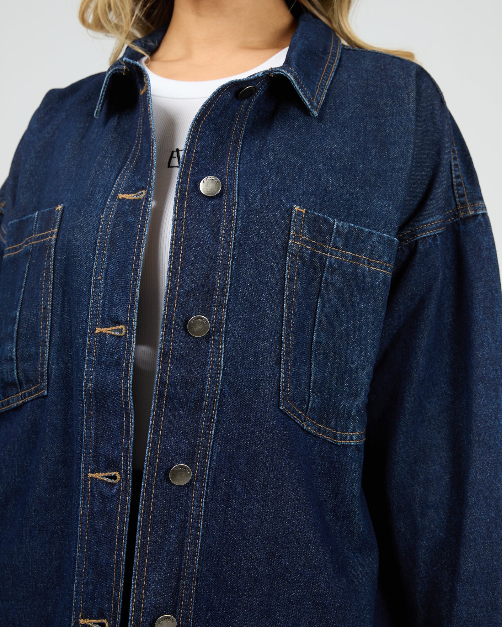 All About Eve Dale Shacket Indigo - Image 3