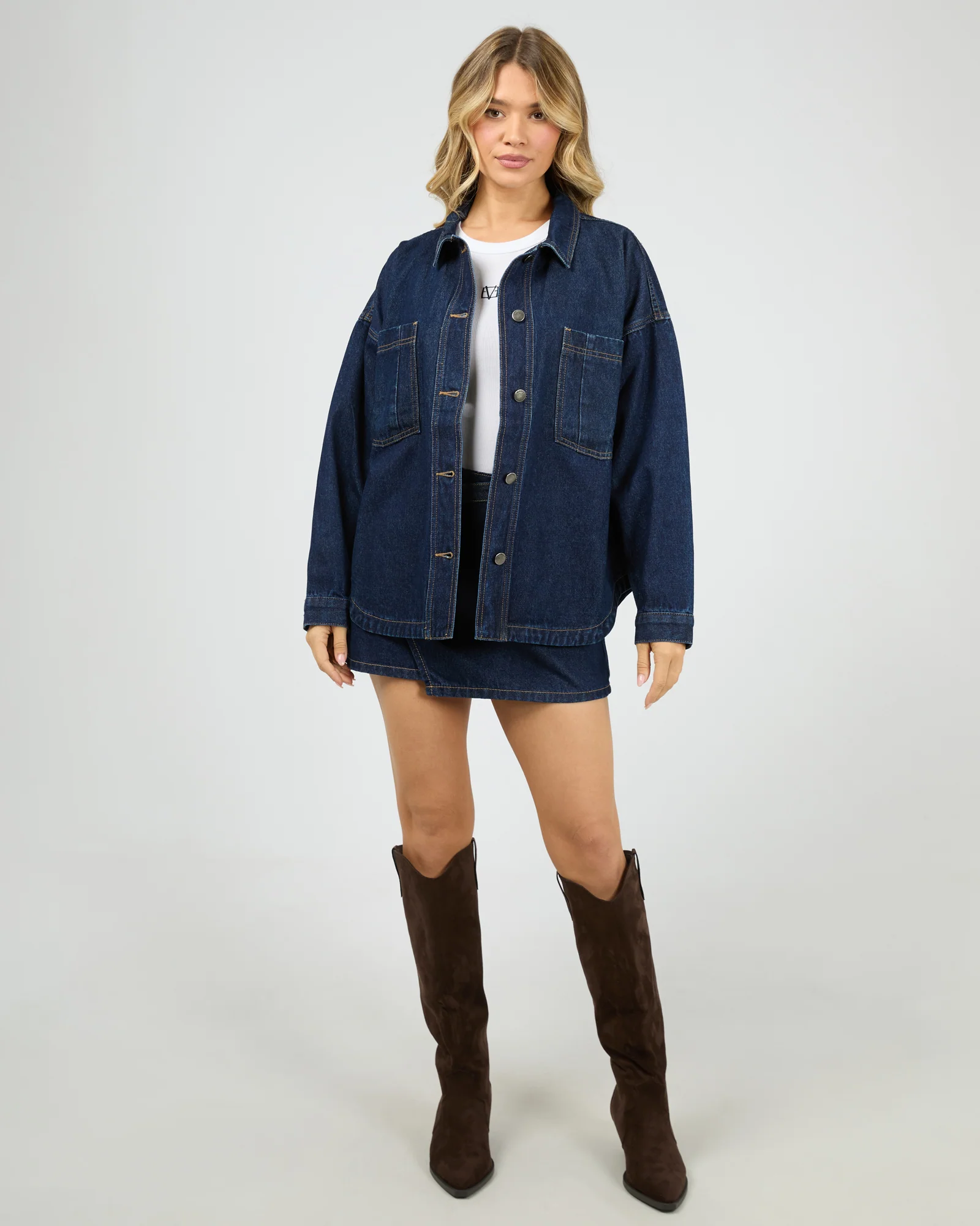 All About Eve Dale Shacket Indigo - Image 4