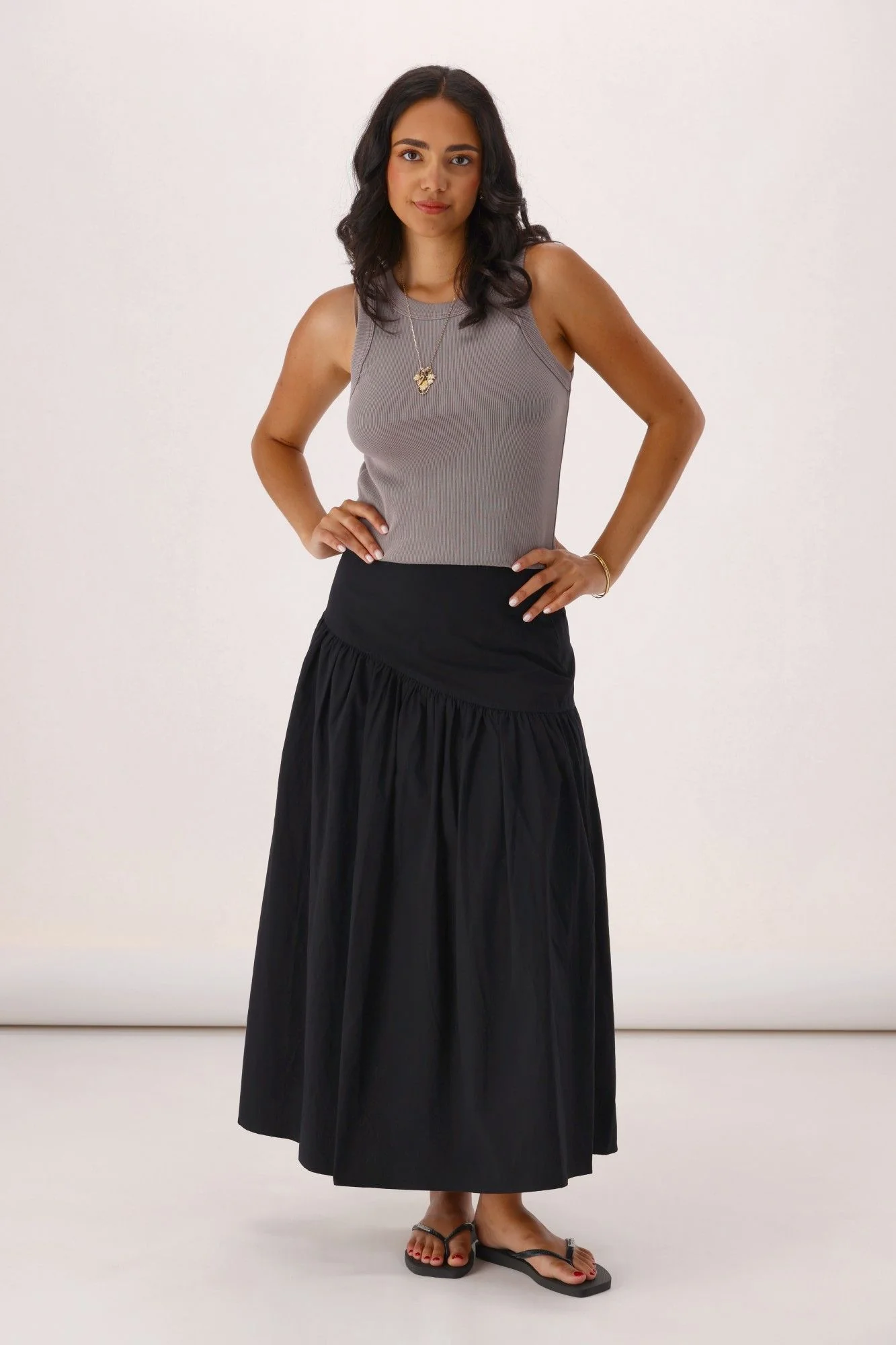 All About Eve Essential Asym Maxi Skirt Black