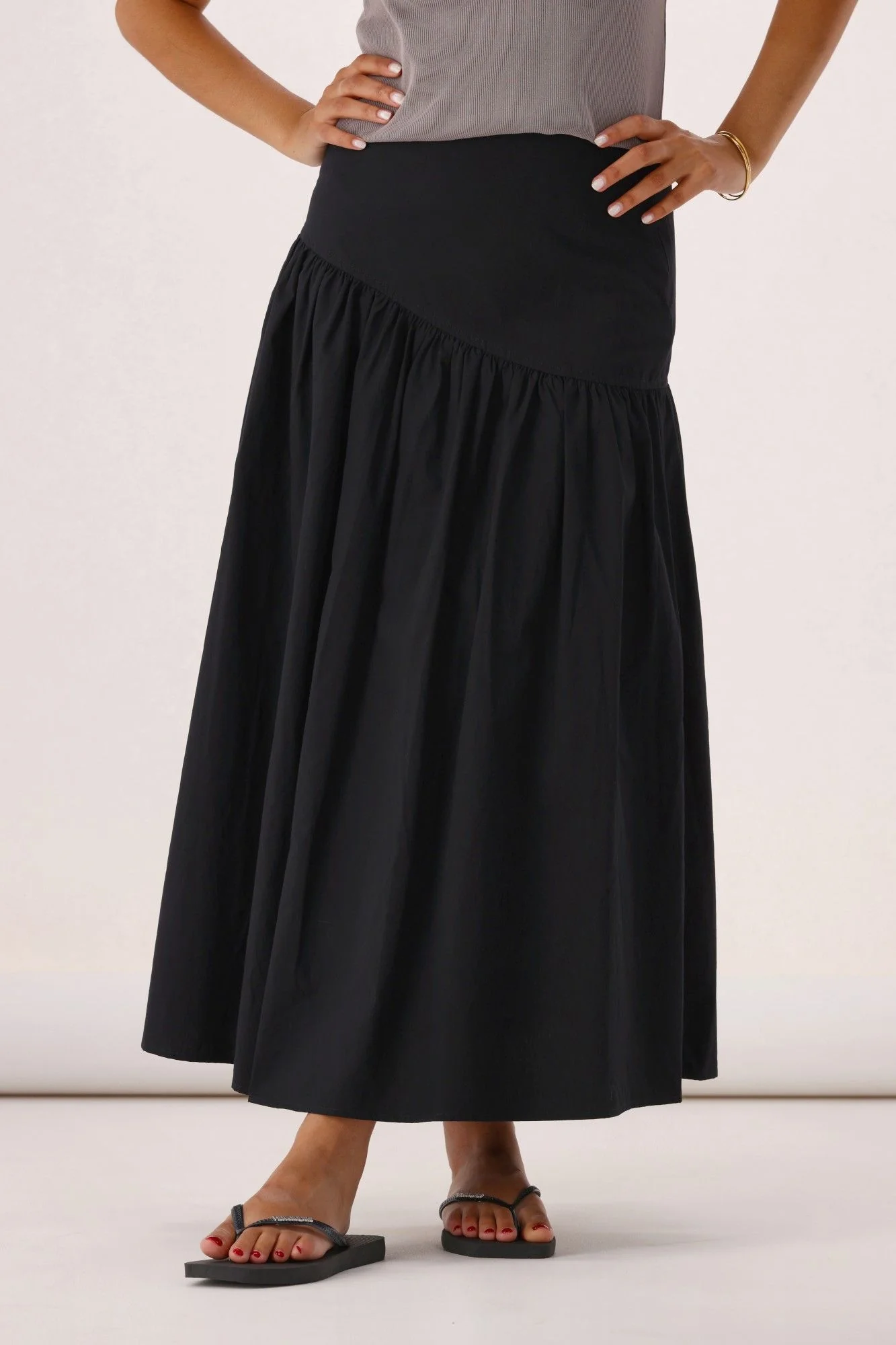 All About Eve Essential Asym Maxi Skirt Black - Image 2