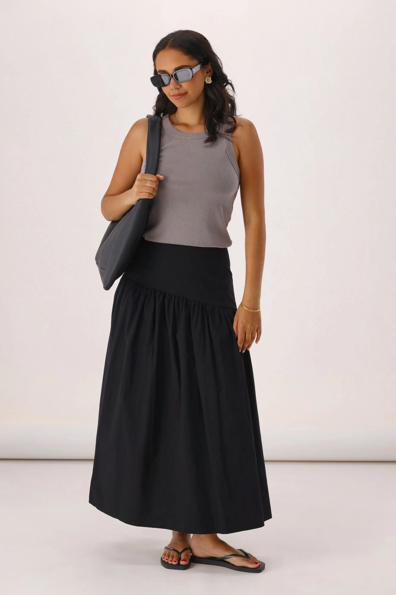 All About Eve Essential Asym Maxi Skirt Black - Image 3