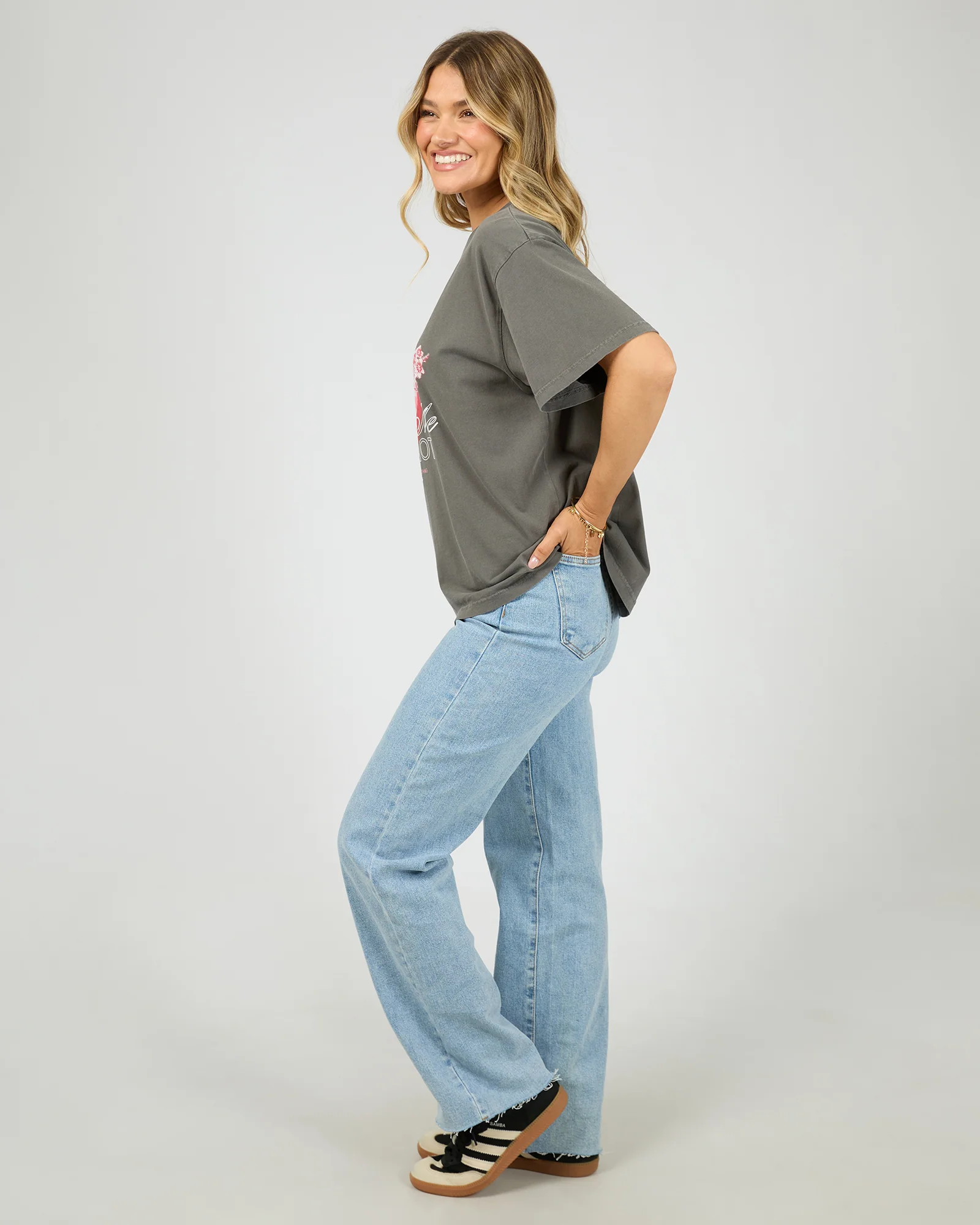 All About Eve Forget Me Not Box Tee Charcoal - Image 5
