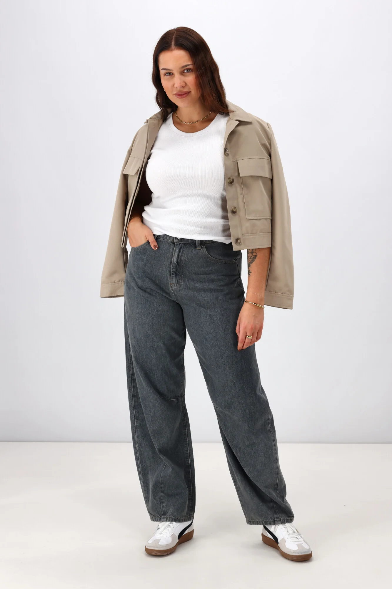 All About Eve Hallie Barrel Leg Jean Slate - Image 3