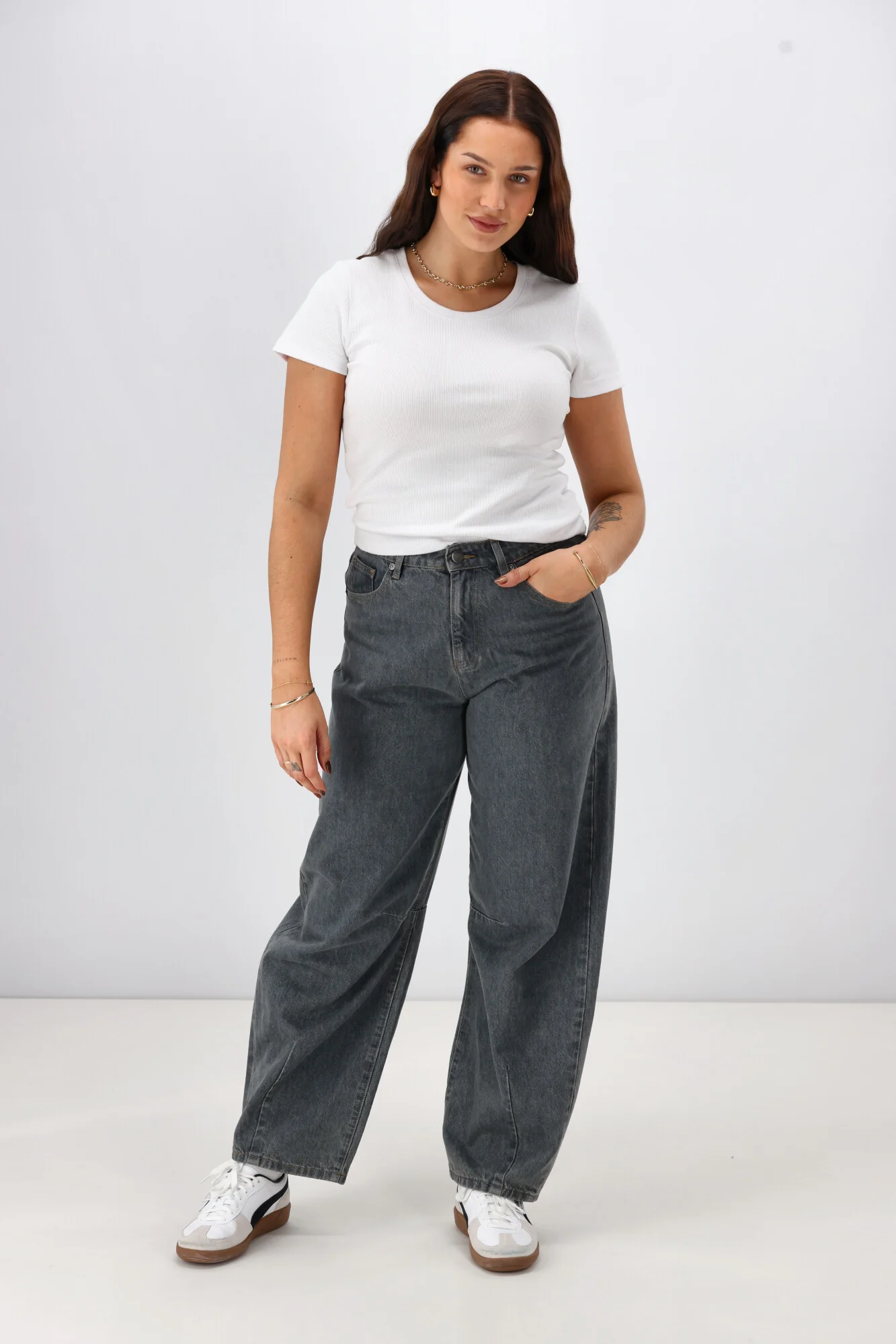 All About Eve Hallie Barrel Leg Jean Slate - Image 6