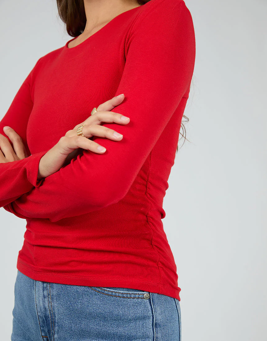 All About Eve Kylie Long Sleeve Top Scarlet - Image 2