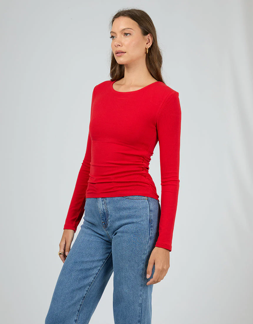 All About Eve Kylie Long Sleeve Top Scarlet - Image 4