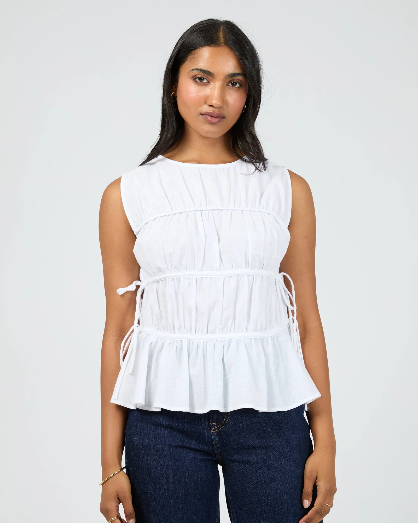 All About Eve Lou Lou Tie Top White - Image 2