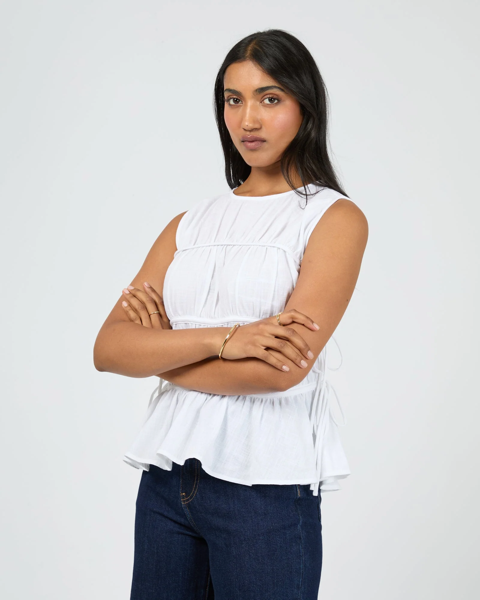 All About Eve Lou Lou Tie Top White - Image 4